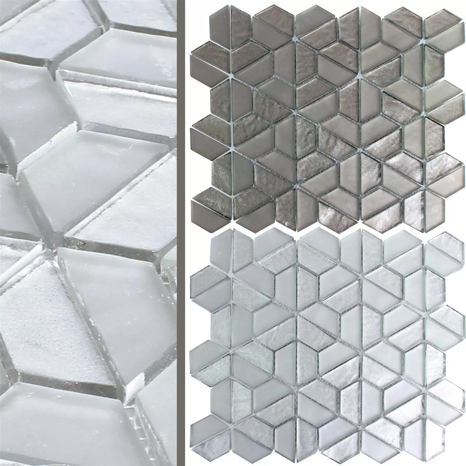 Muestra Mosaico de Cristal Azulejos Alaaddin Hexagonales