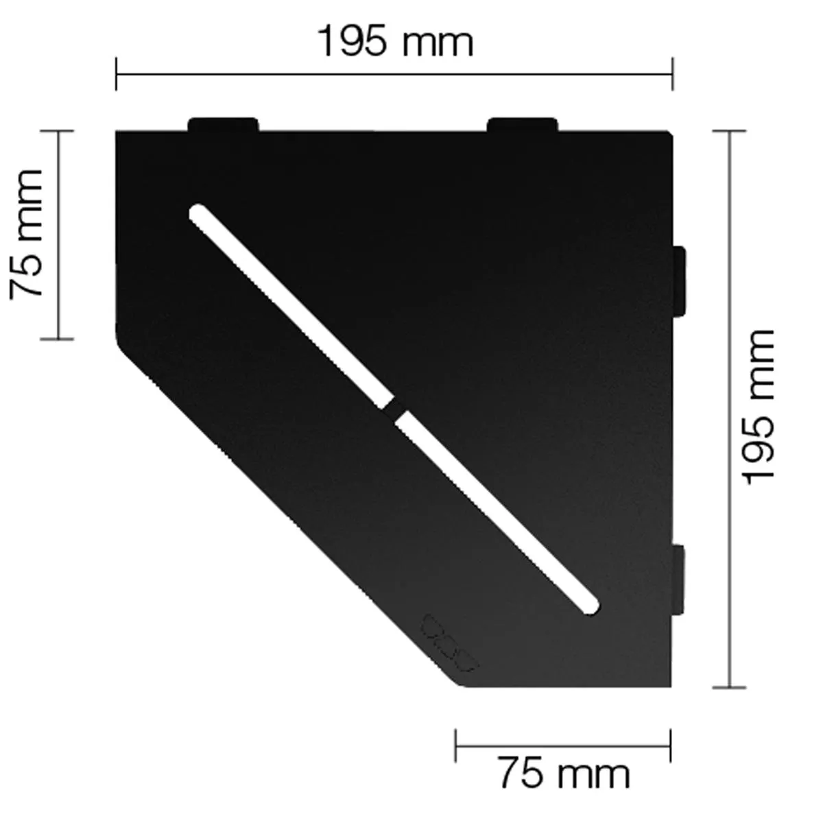 Estante de pared estante de ducha Schlüter 5 esquinas 19,5x19,5 cm Pure Graphite