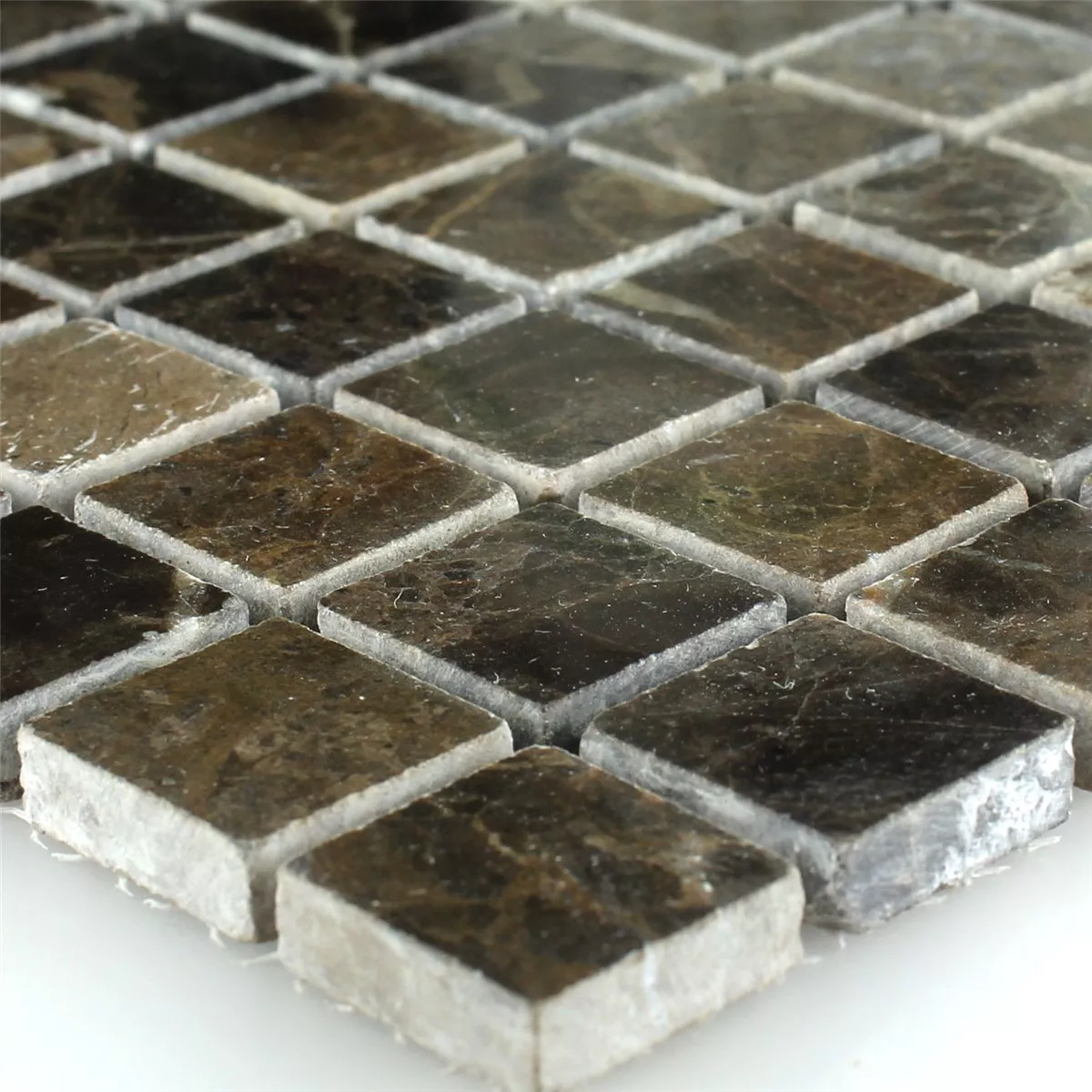 Azulejos De Mosaico Mármol Marrón Pulido 23x23x10mm