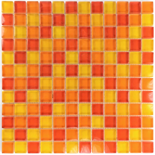 Mosaico De Cristal Azulejos Amarillo Naranja Rojo 25x25x8mm
