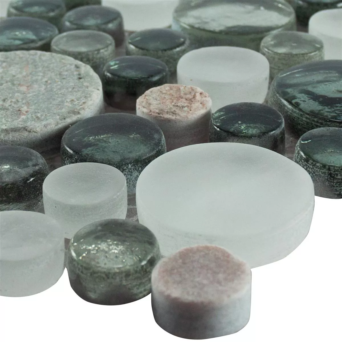 Cristal Piedra Natural Azulejos De Mosaico Stonewater Gris Azul Mix