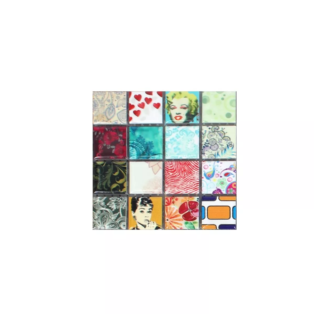 Muestra Azulejos De Mosaico Cerámica Dia Colorido