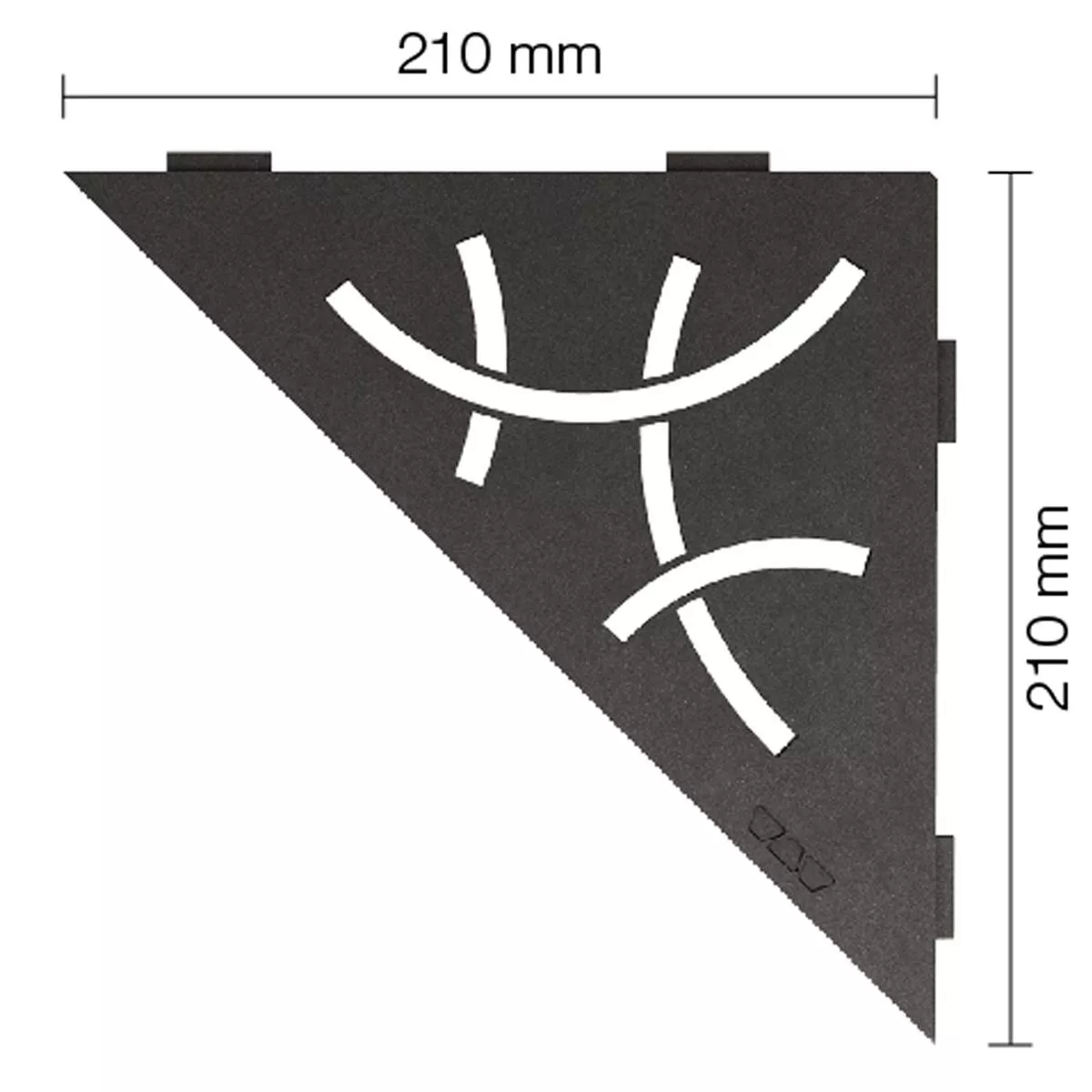 Schlüter estantería de pared triangular 21x21 cm Curve antracita oscuro