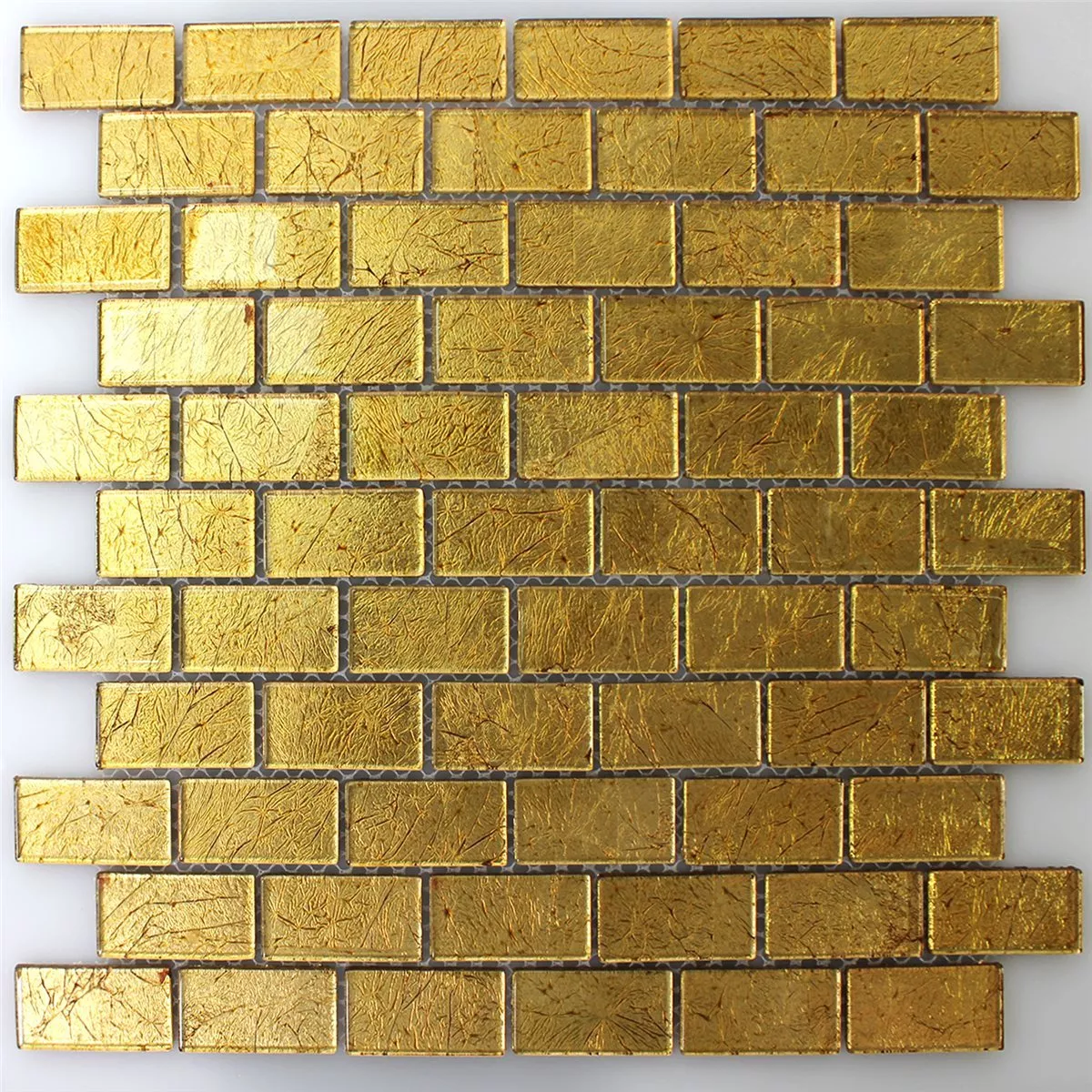 Azulejos De Mosaico Cristal Brick Oro Estructura