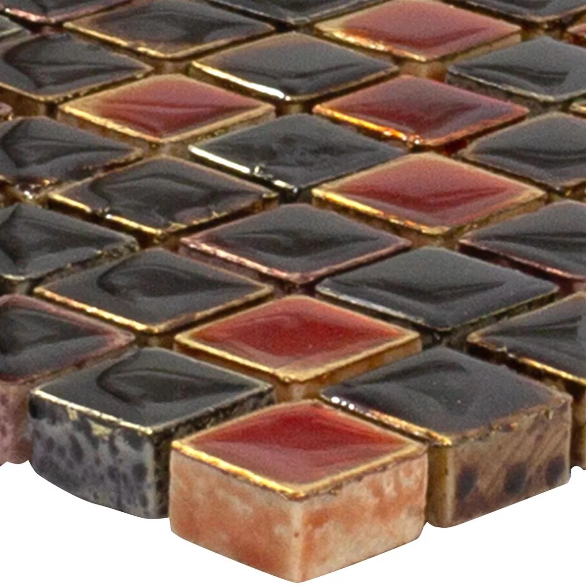 Piedra Natural Azulejos De Mosaico Firestone Rojo Mix