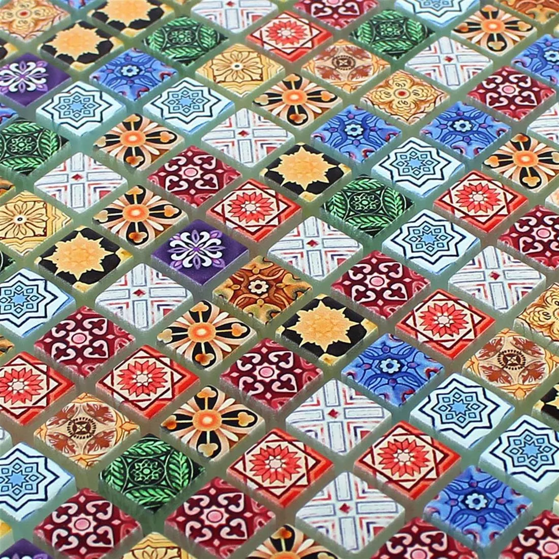 Muestra Mosaico De Cristal Azulejos Marrakech Colorido