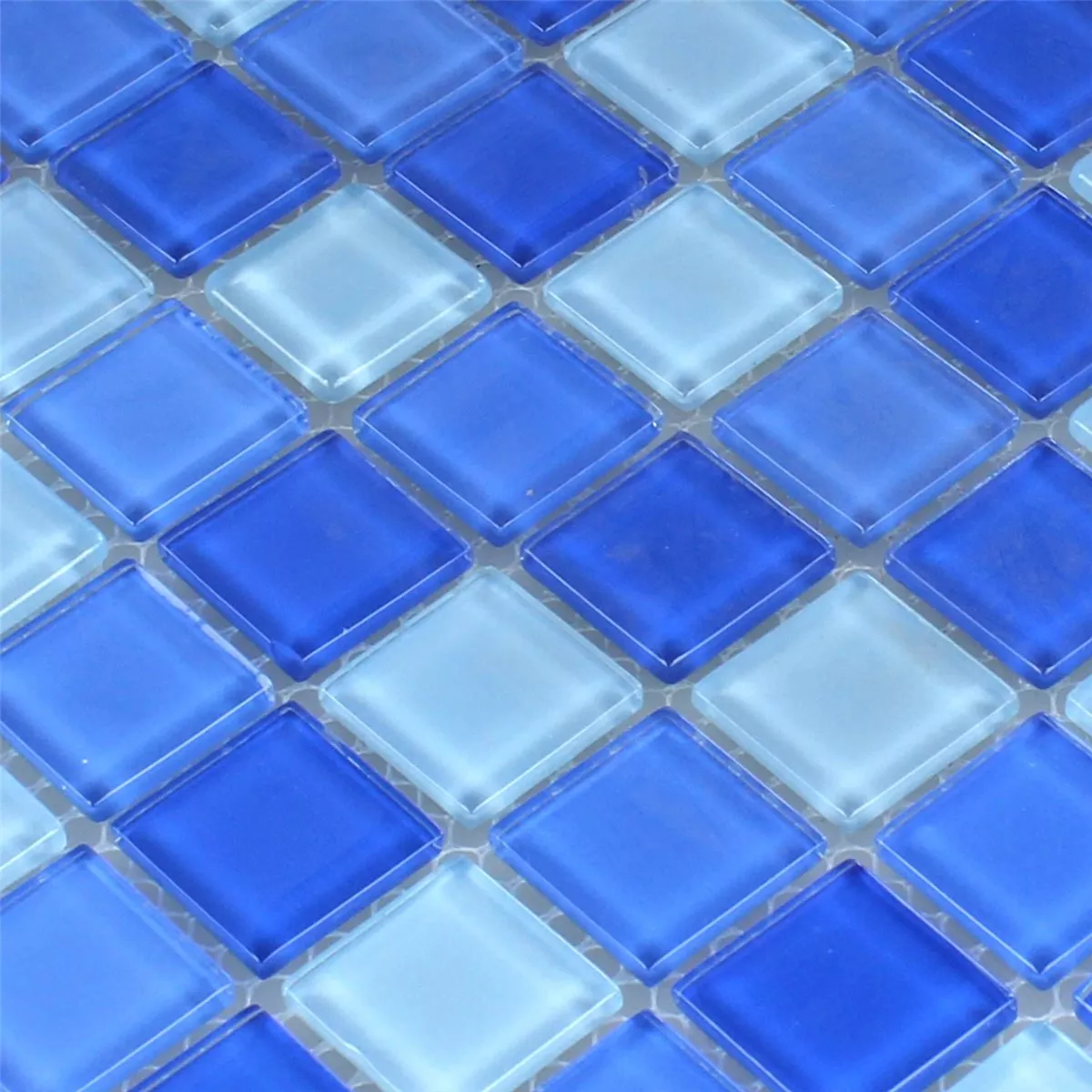 Muestra Azulejos De Mosaico Cristal Azul Claro 