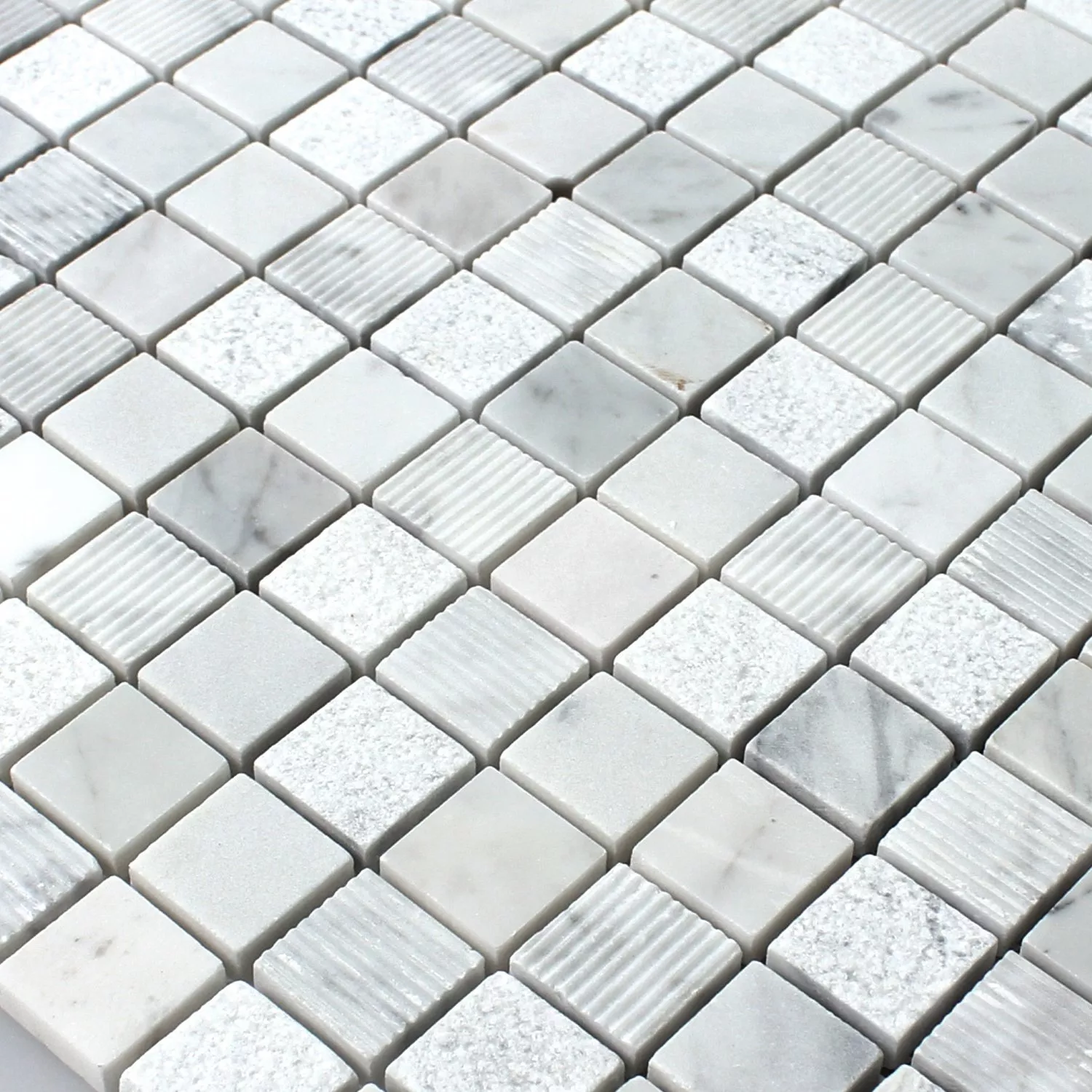Muestra Azulejos De Mosaico Piedra Natural Carrara Blanco