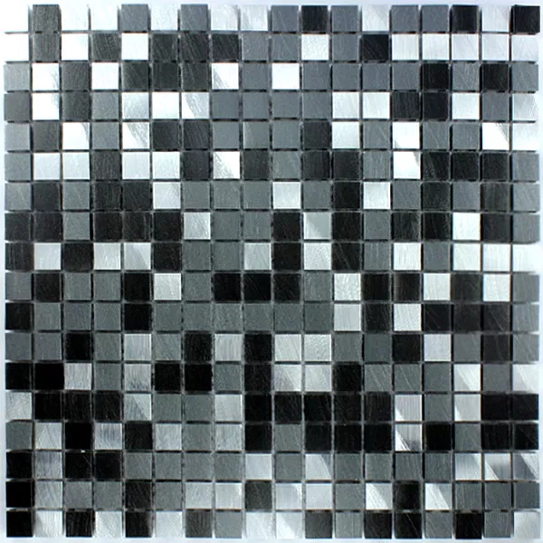 Azulejos De Mosaico Auminio Negro Plateado 15x15x8mm