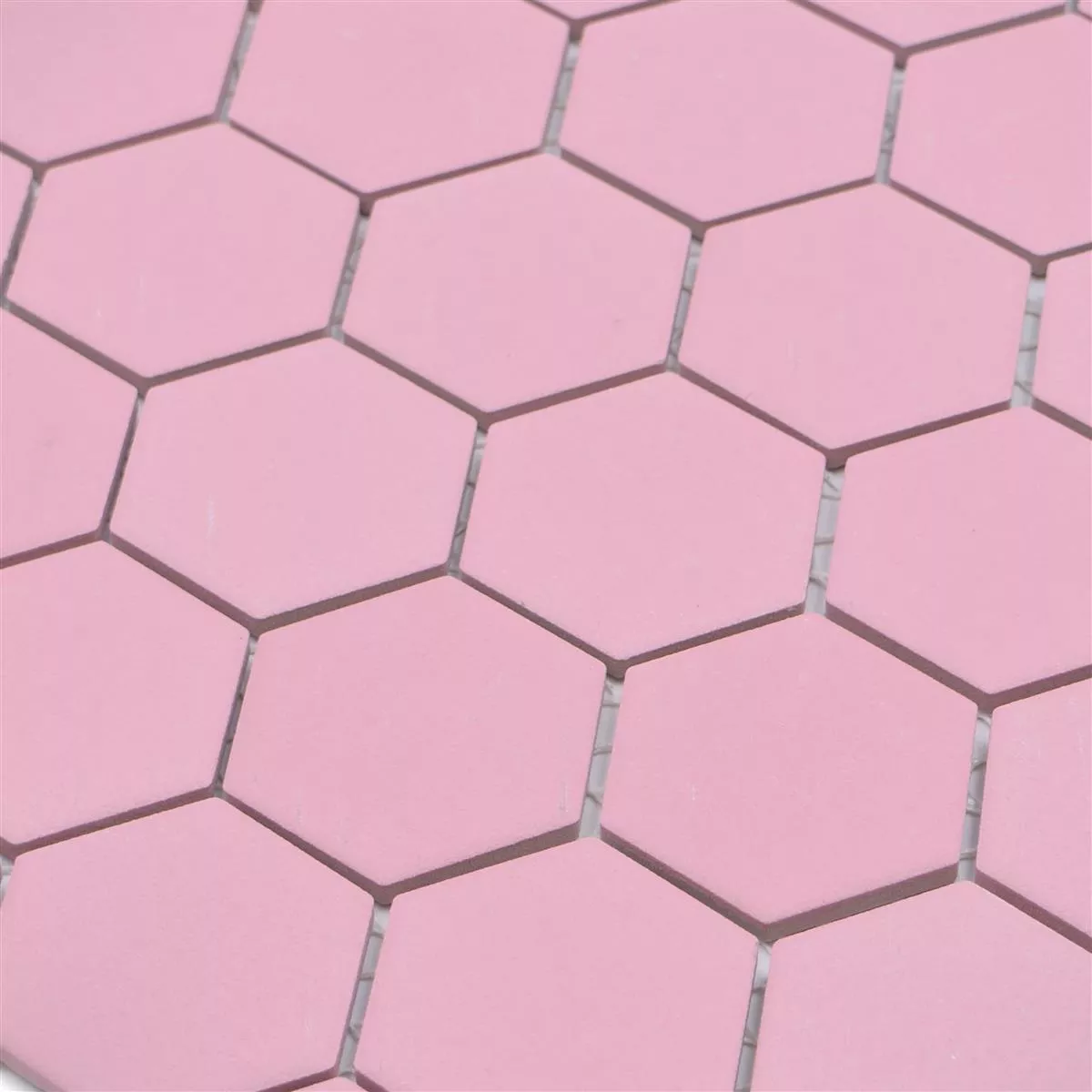 Muestra Mosaico Cerámico Bismarck R10B Hexagonales Rosa H51