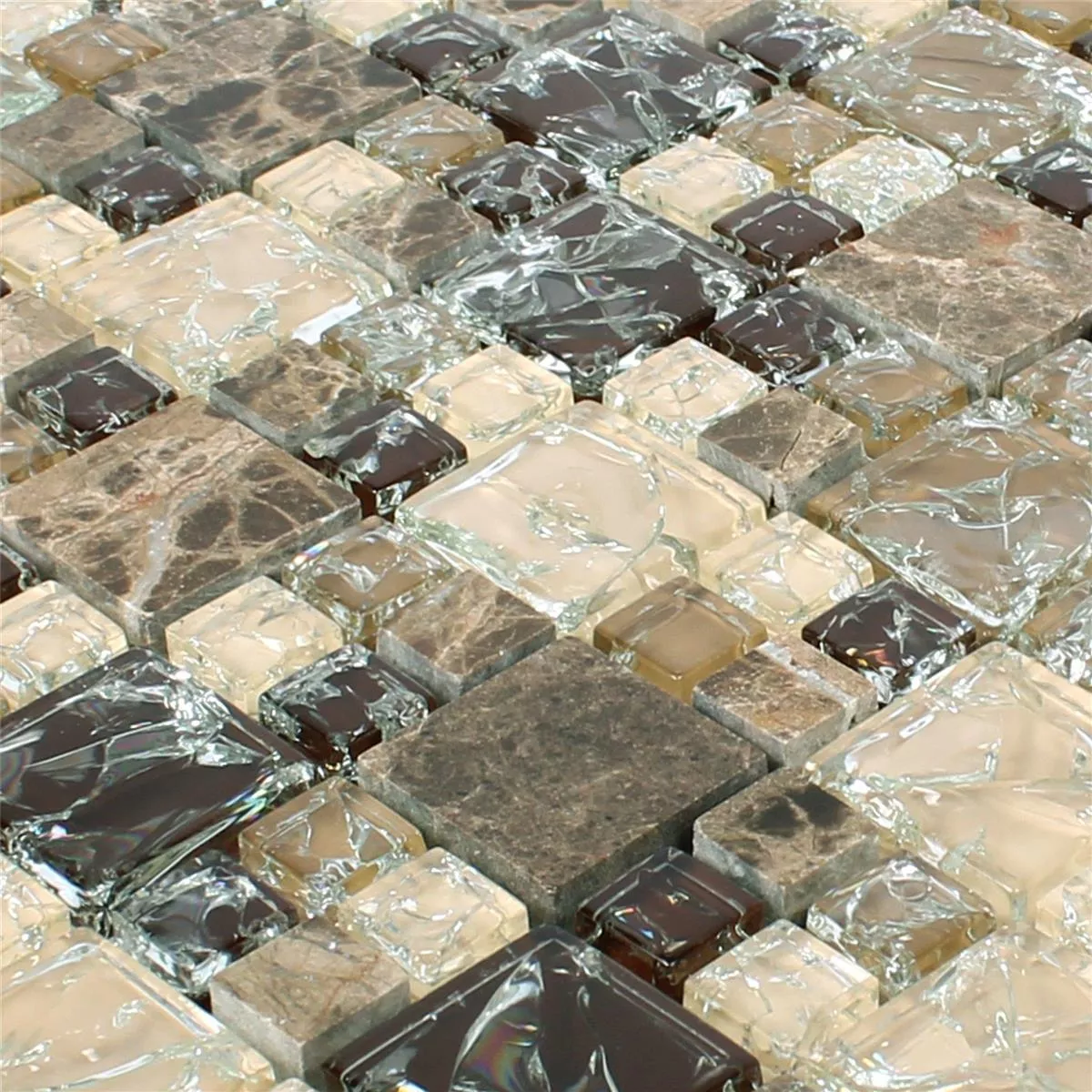 Azulejos De Mosaico Cristal Piedra Natural Malawi Dark Emperador 2 Mezcla
