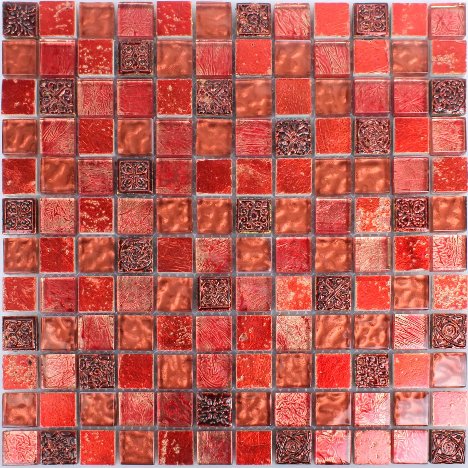 Azulejos De Mosaico Cristal Piedra Natural Maya Red