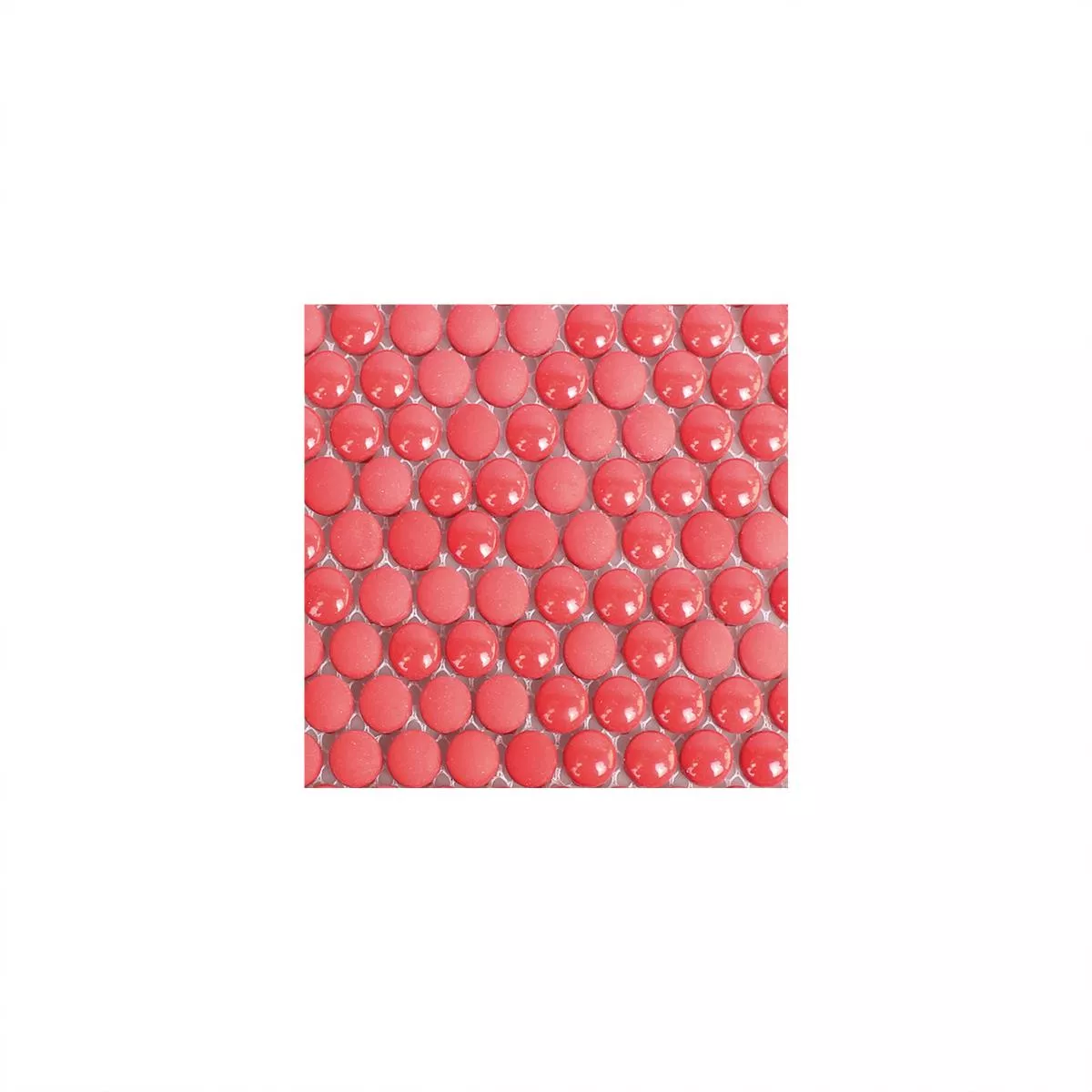 Muestra Mosaico De Cristal Azulejos Bonbon Redondo Eco Rojo