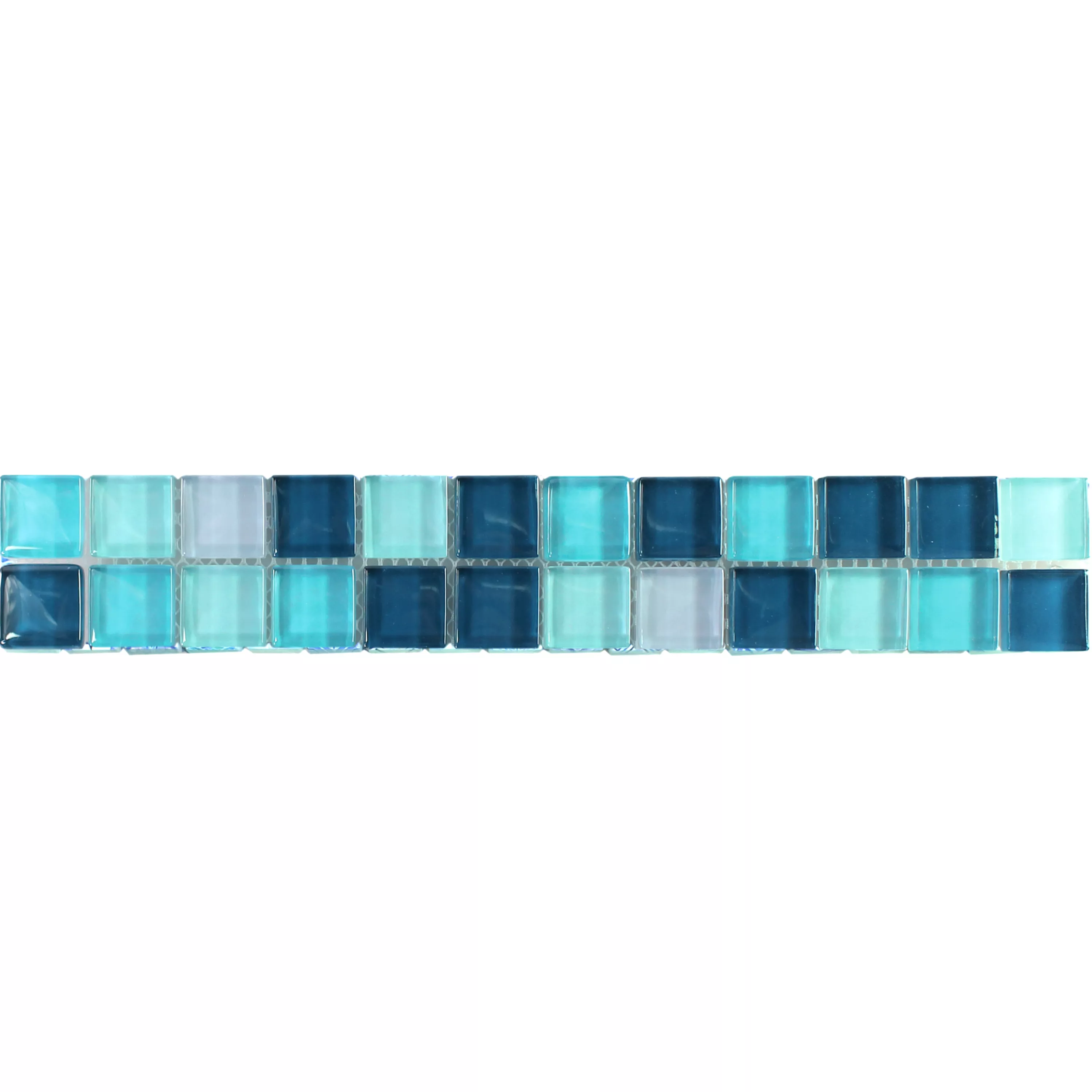 Mosaico de Cristal Bordes De Azulejos Akron Azul Verde