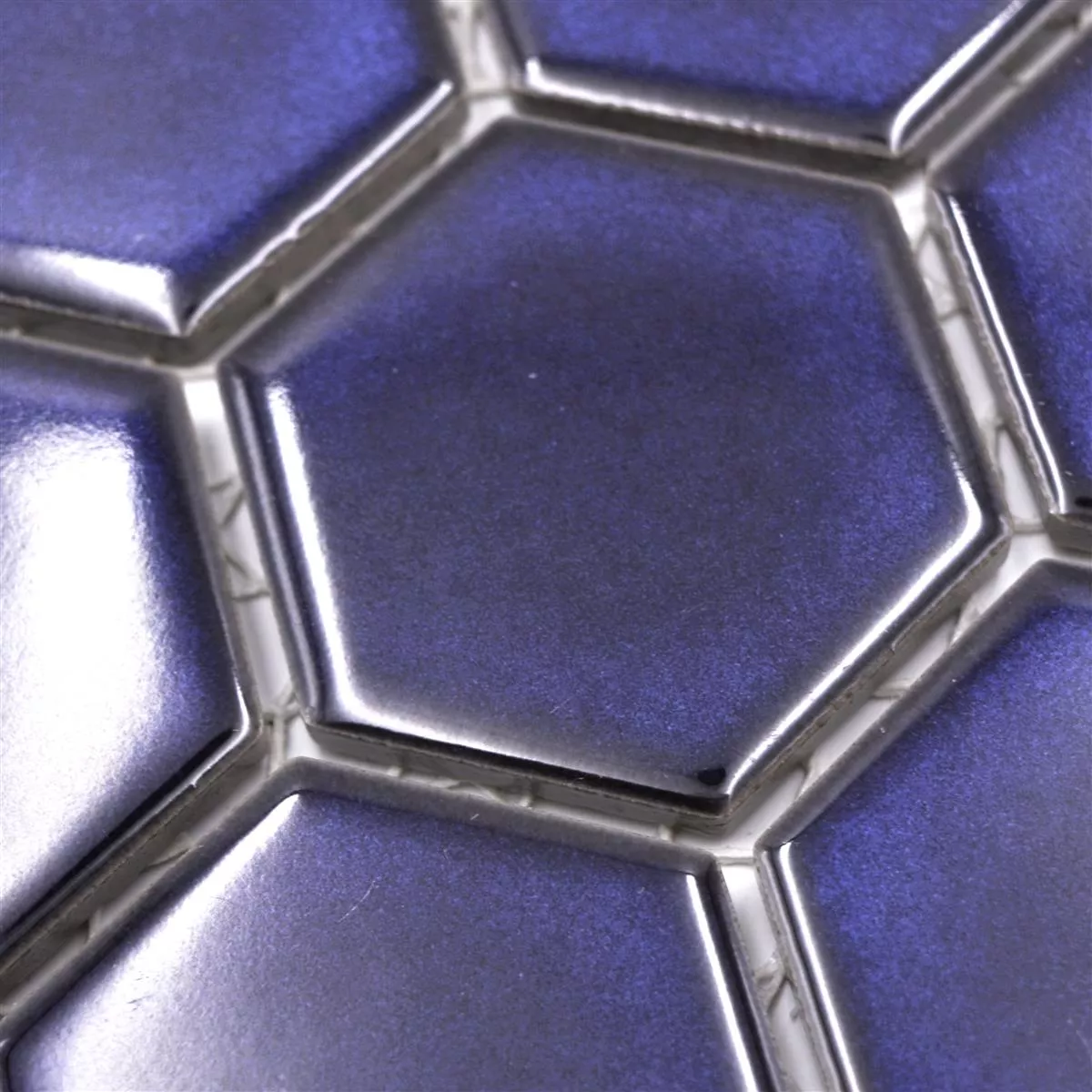 Muestra de Mosaico Cerámico Salomon Hexagonales Cobalto Azul H51