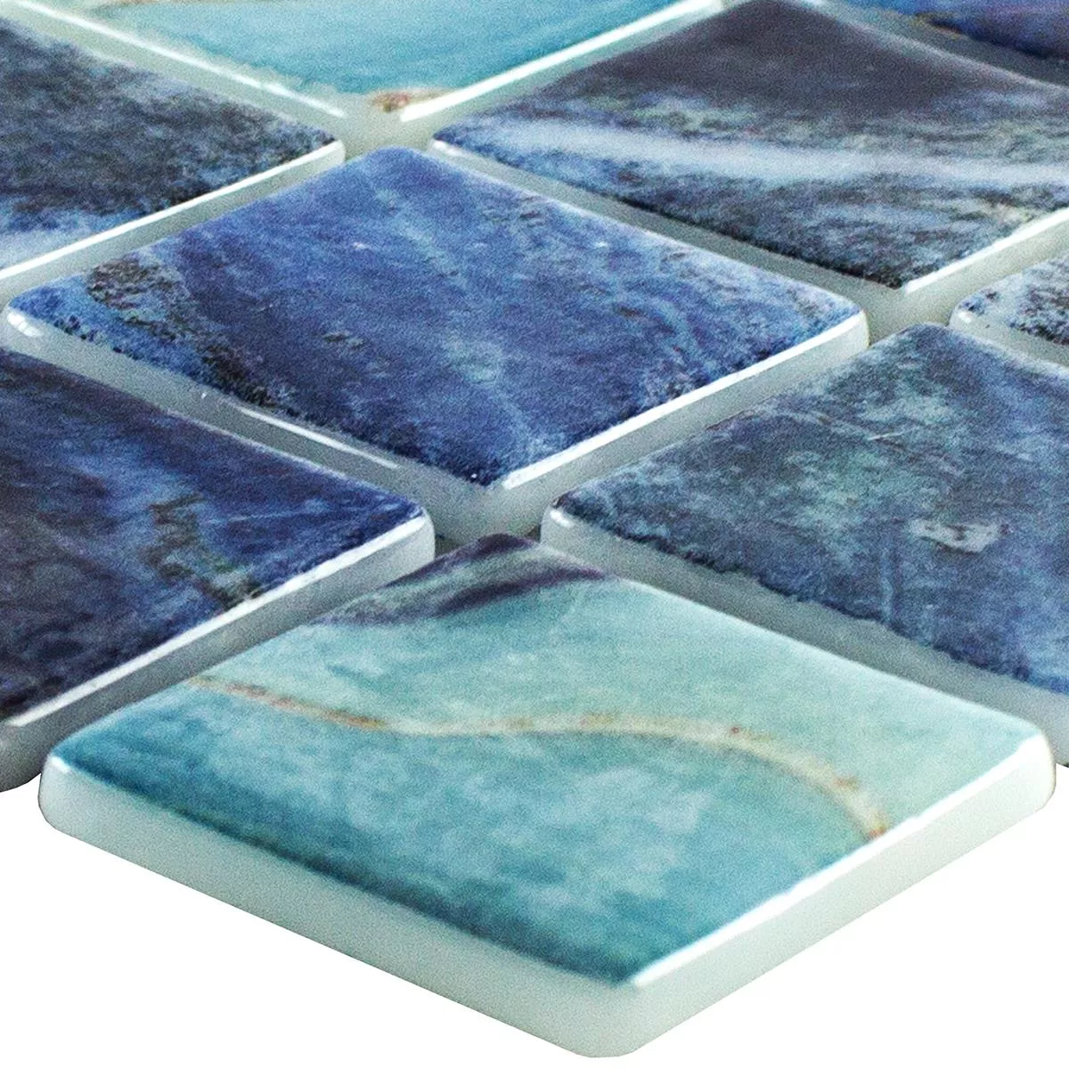 Muestra Vidrio Piscina Mosaico Baltic Azul Turquesa