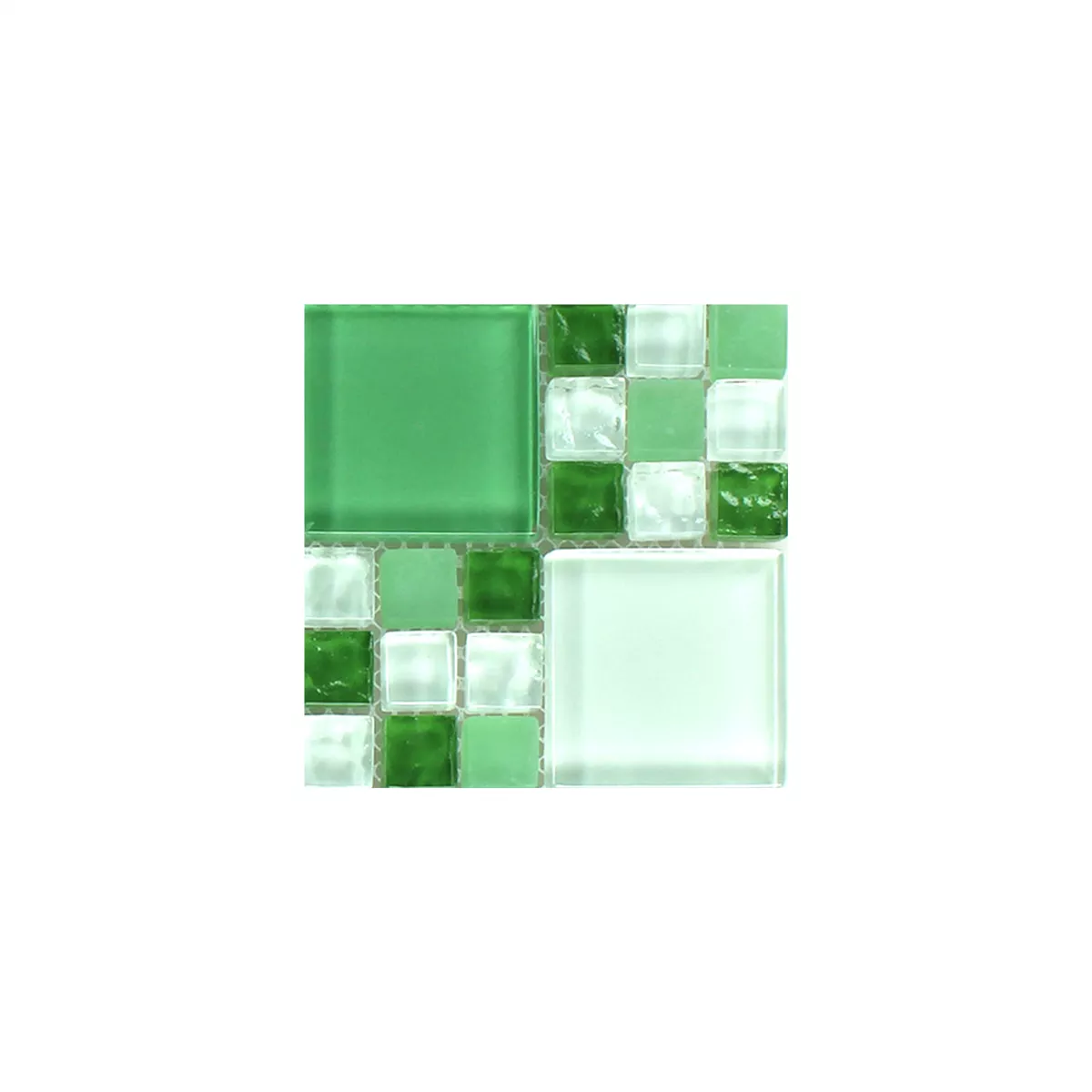 Muestra Azulejos De Mosaico Cristal Verde Mezcla