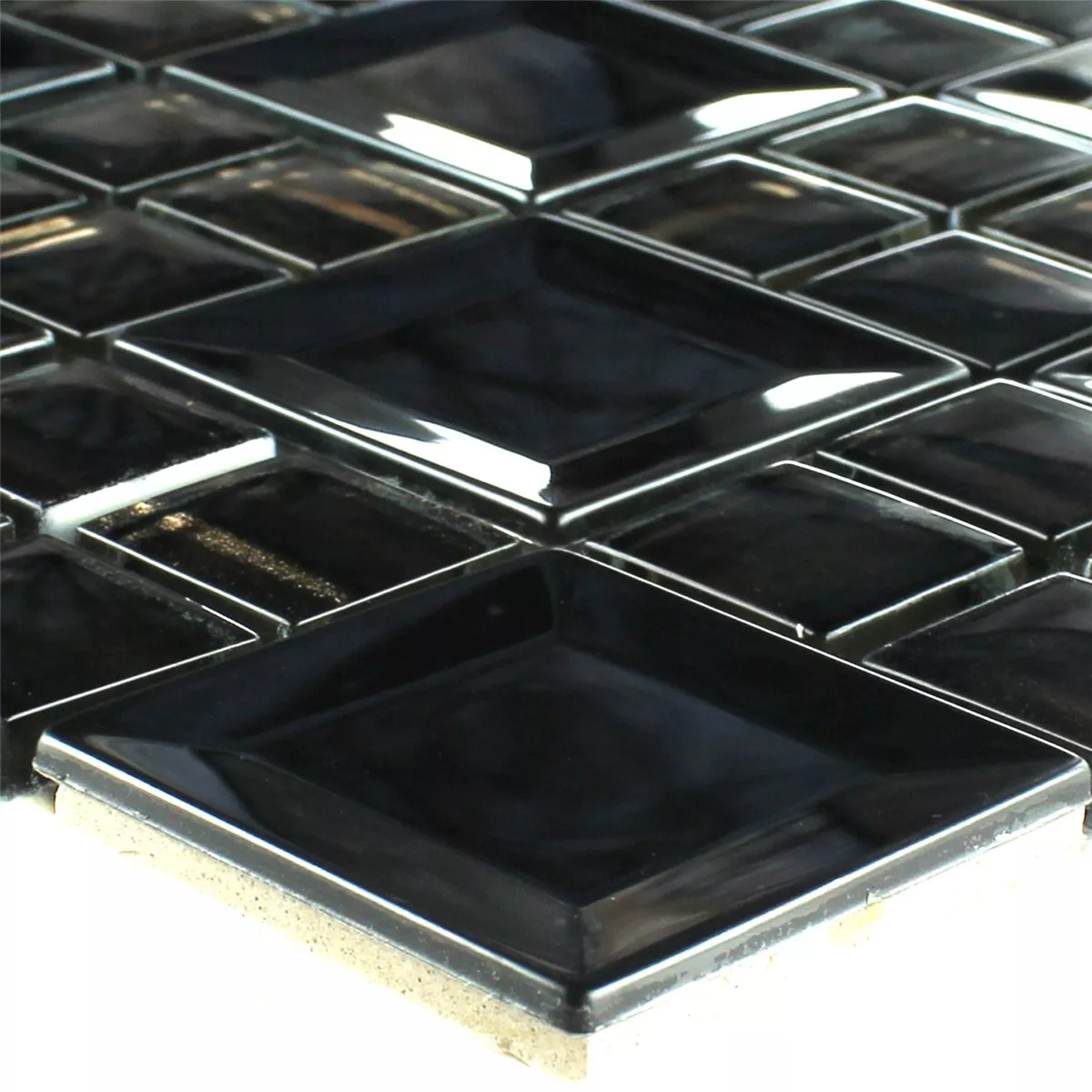 Azulejos De Mosaico Acero Inoxidable Metal Negro