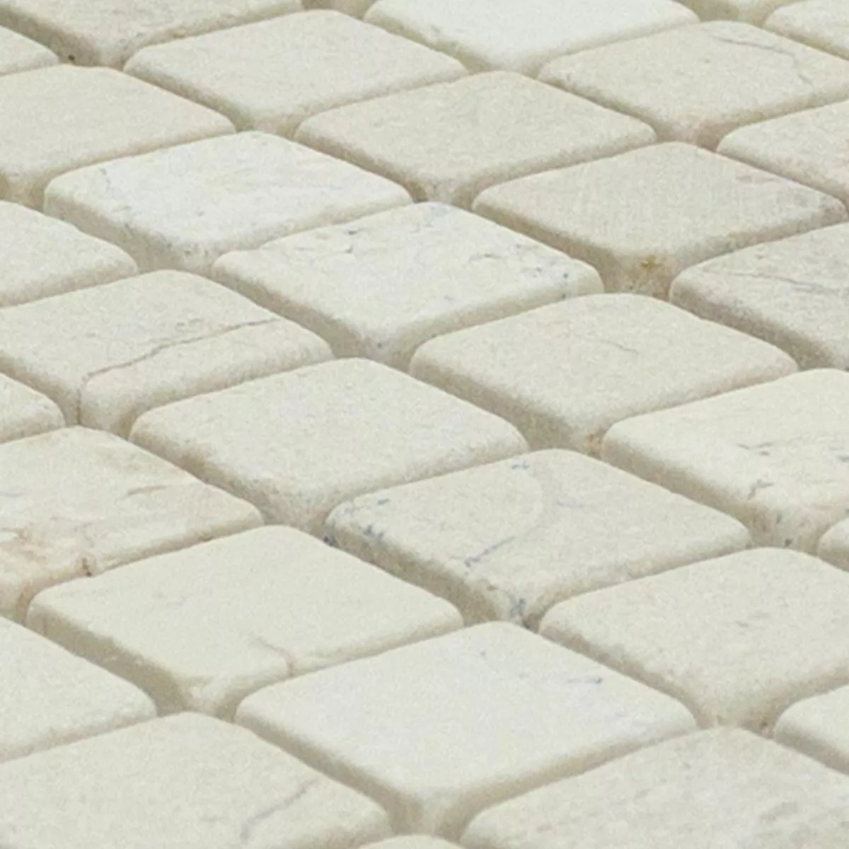 Mosaico De Piedra Natural Mármol Vito Beige Blanco