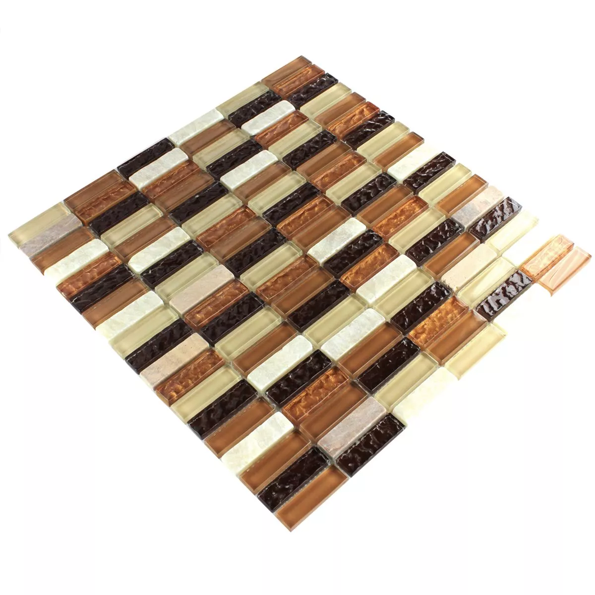 Azulejos De Mosaico Onyx Cristal Palillos Marrón Beige