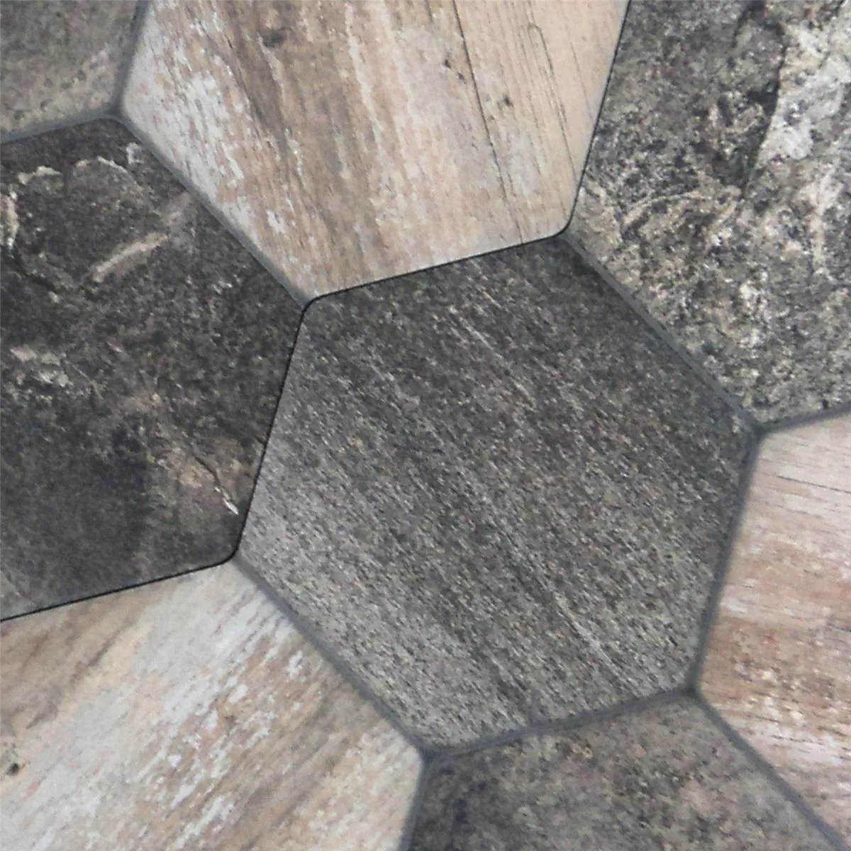 Pavimentos Hexagonales Old Wood Óptica 45x45cm