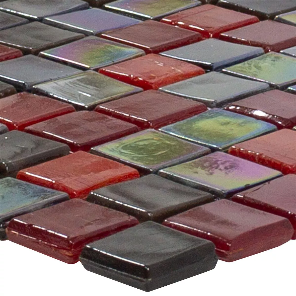 Muestra Mosaico de Cristal Azulejos Salsa Rojo Negro