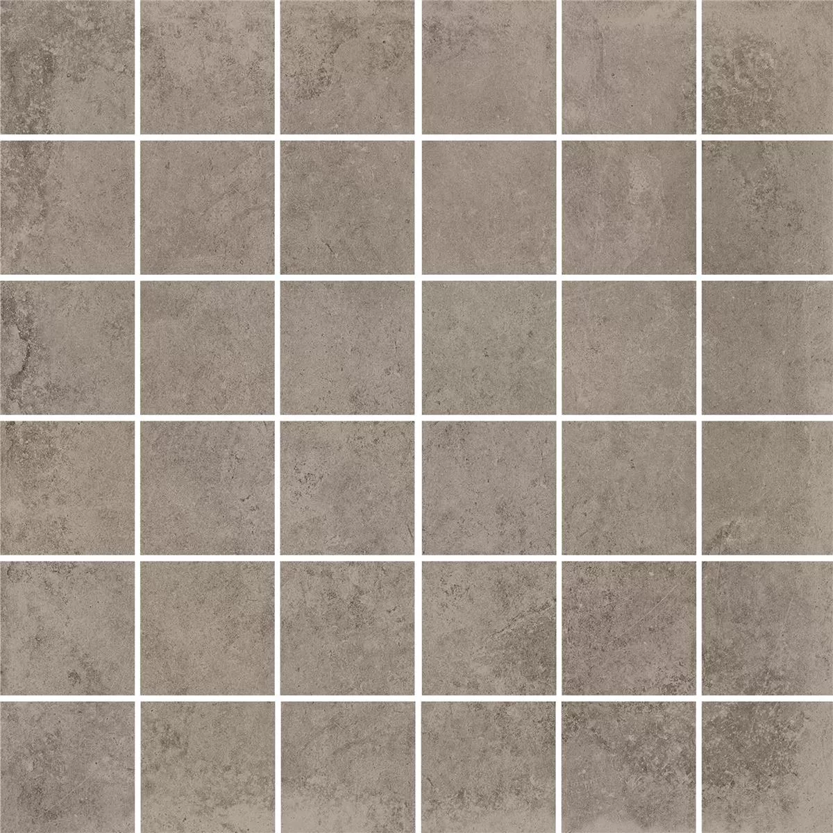 Azulejos De Mosaico Colossus Cemento-Óptica Gris Pardo
