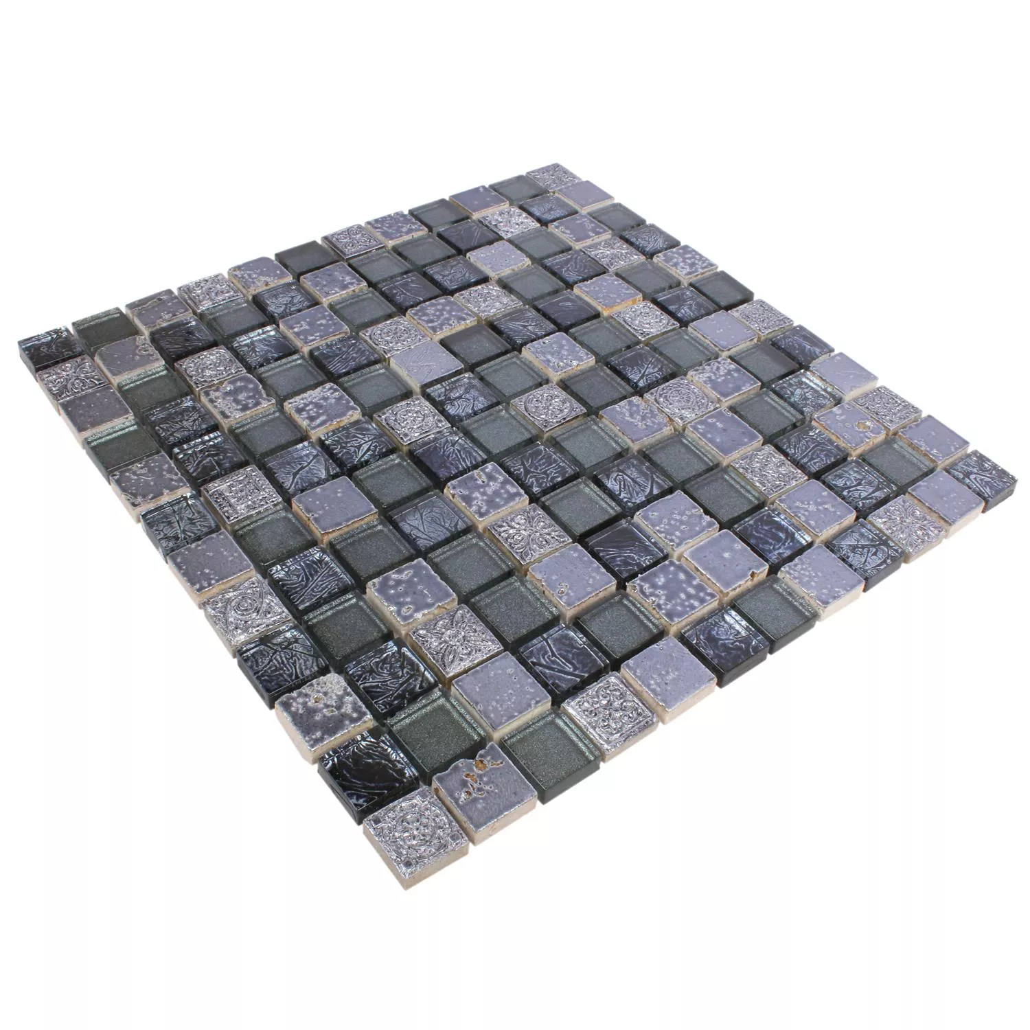 Muestra Azulejos De Mosaico Cristal Piedra Natural Maya Blue