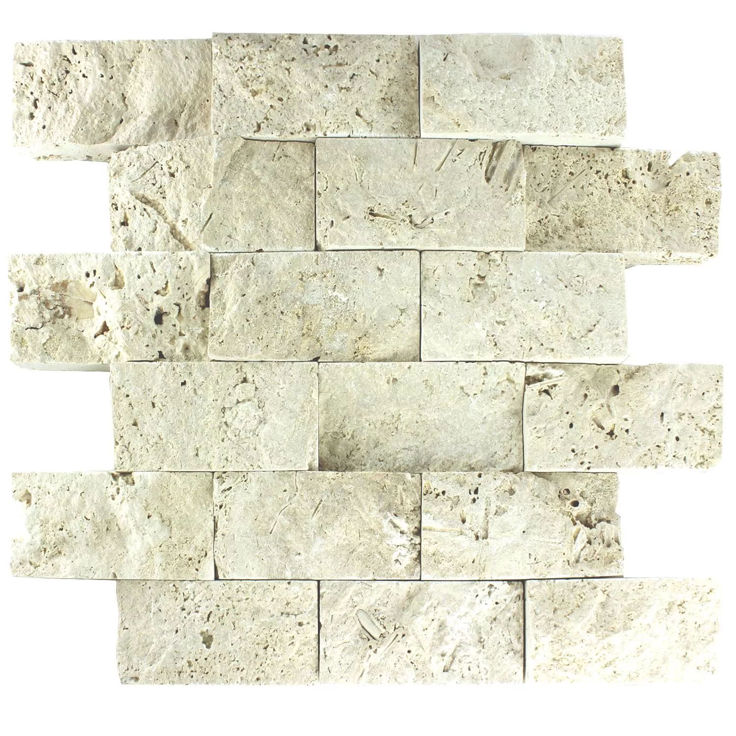 Azulejos De Mosaico Piedra Natural 3D Chiaro Brick