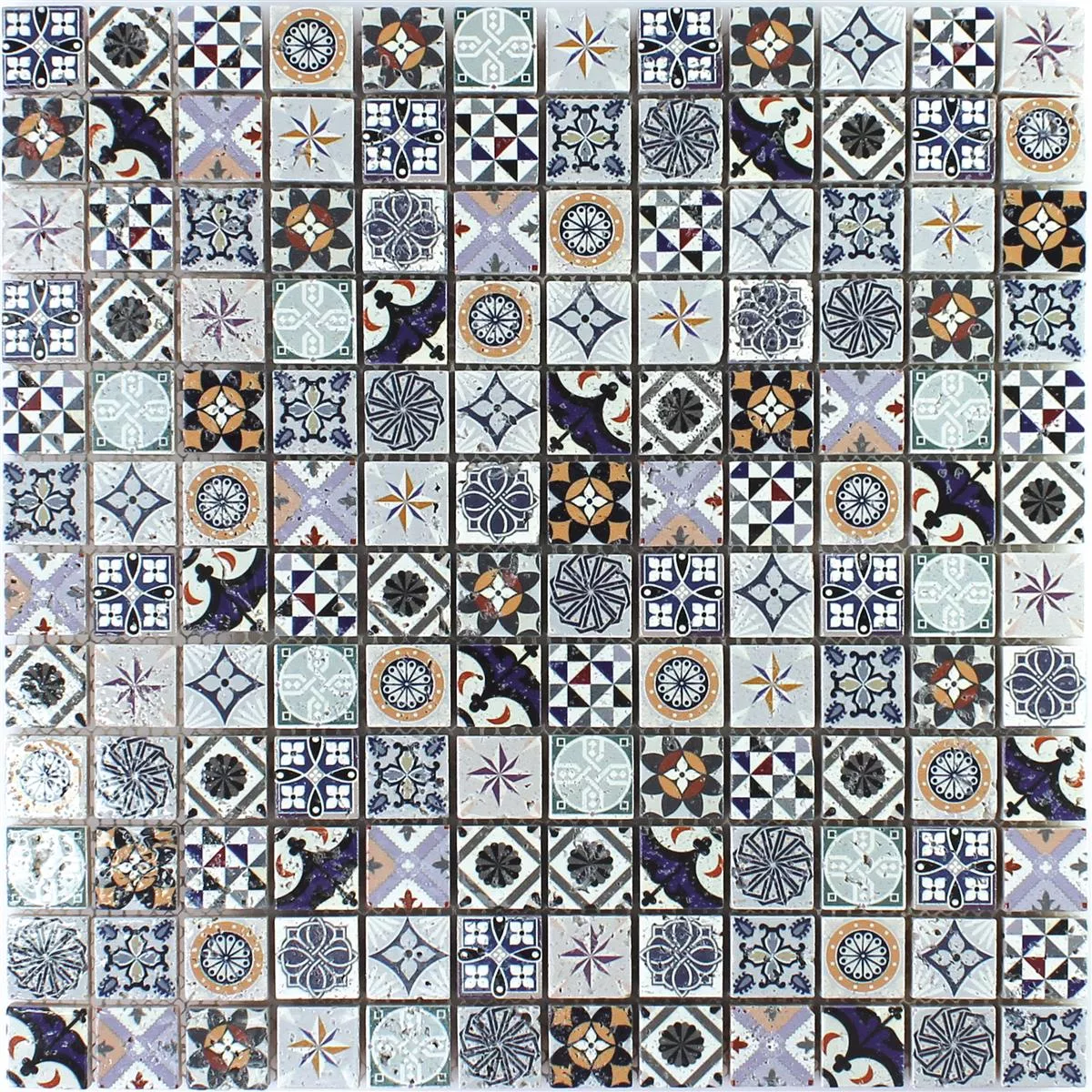 Mosaico De Piedra Natural Azulejos Iraklion Colorido