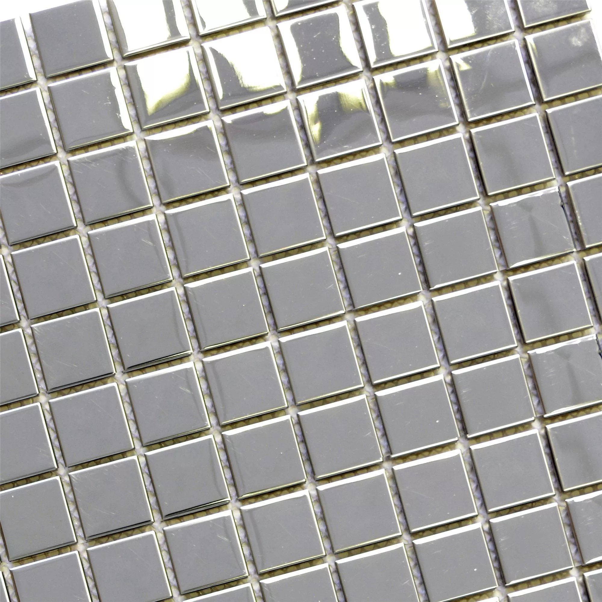 Acero Inoxidable Azulejos De Mosaico Magnet Brillante Cuadrado 23