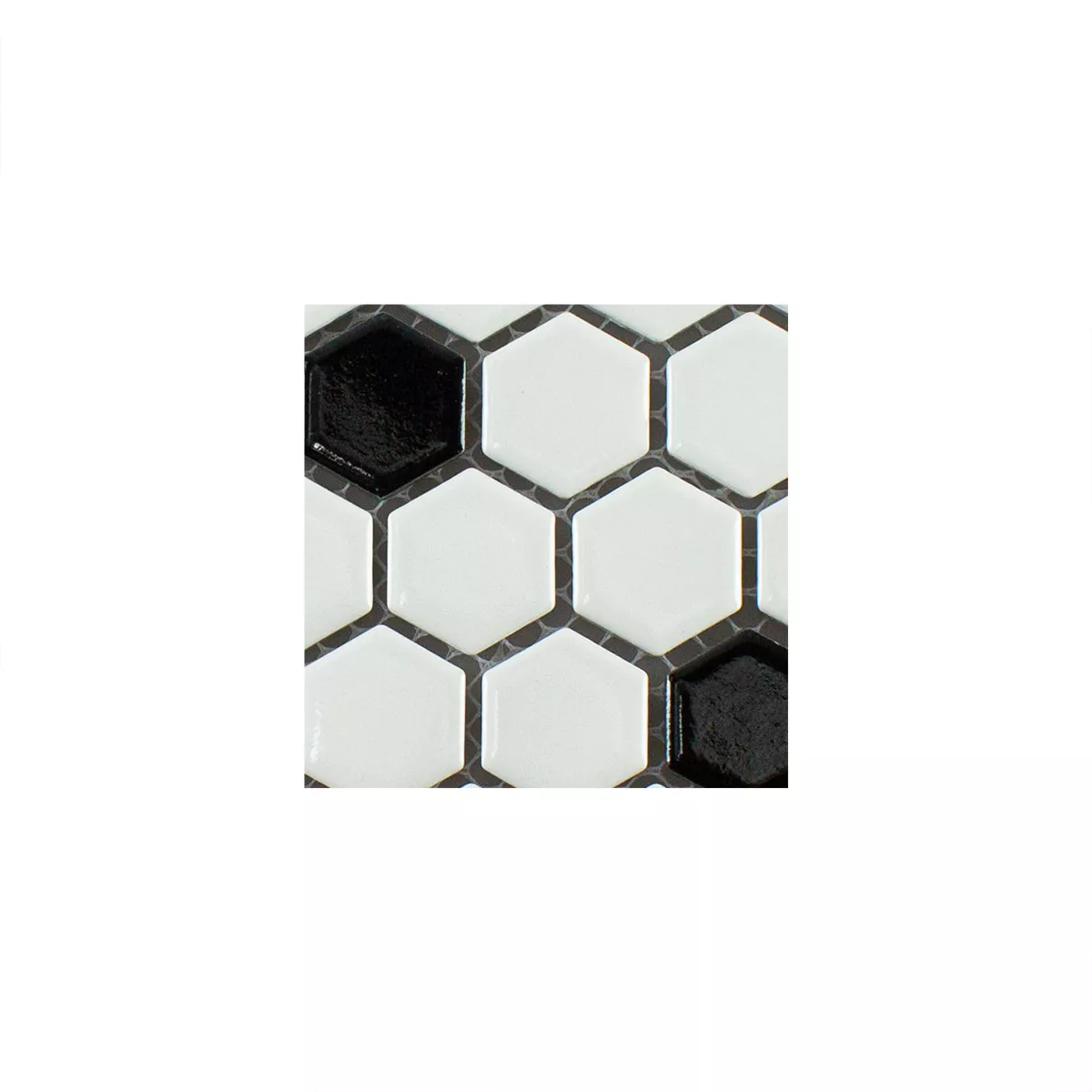 Muestra Cerámica Azulejos De Mosaico Gosford Negro Blanco