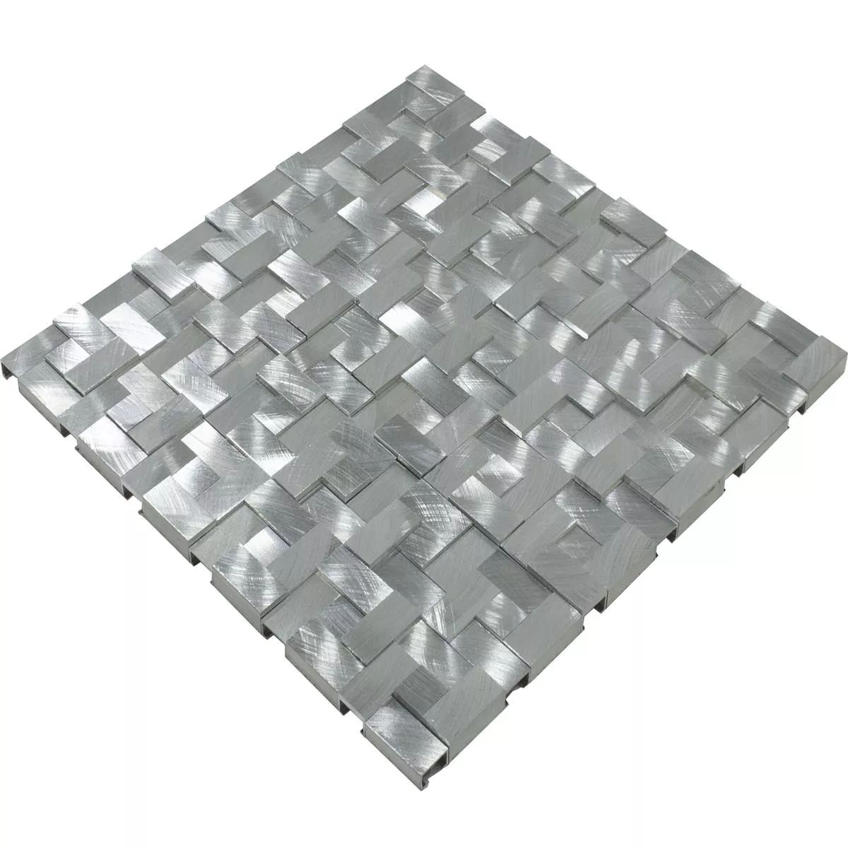 Auminio Metal Azulejos De Mosaico Quantum Plateado