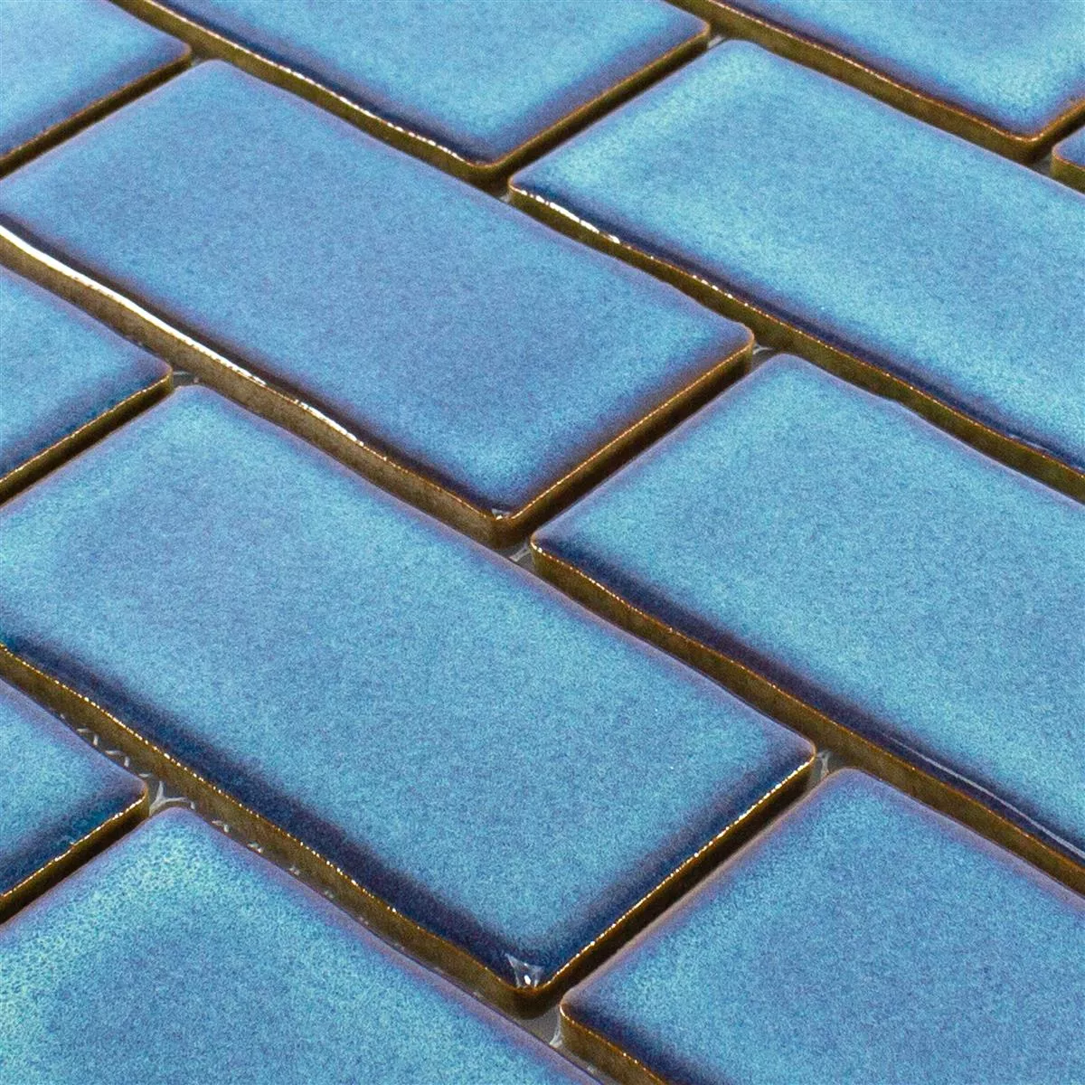 Cerámica Azulejos De Mosaico Florenz Hecho A Mano Azul