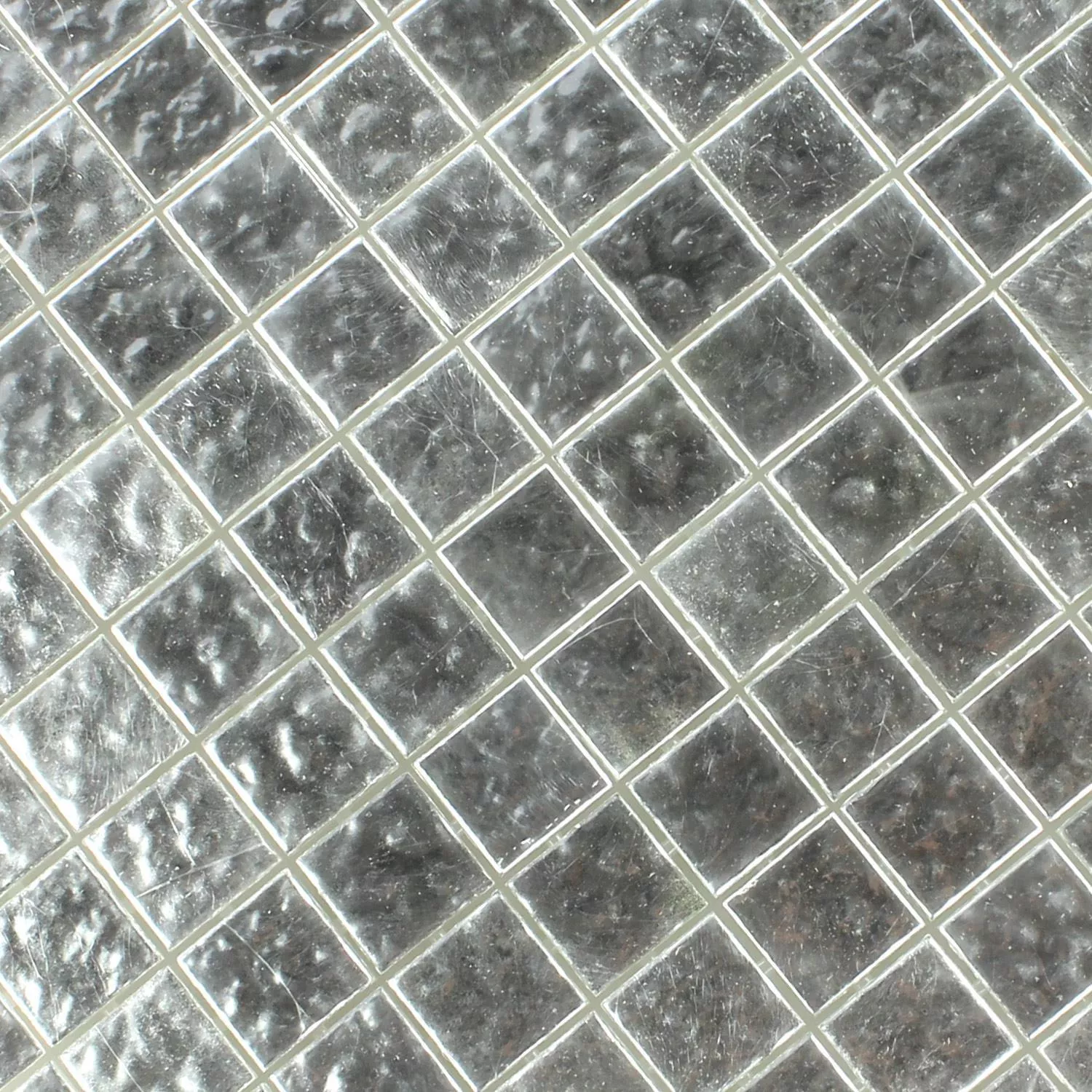 Azulejos De Mosaico Trend-Vi Cristal Blanco Oro 24 Quilate Corrugado 2x2cm