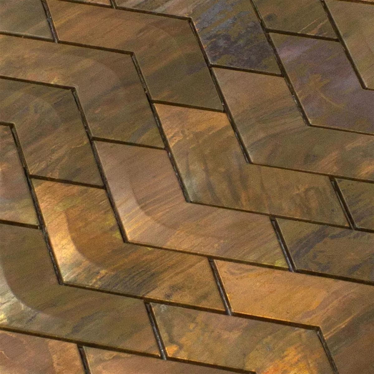 Metal Cobre Azulejos De Mosaico Copperfield 3D Onda