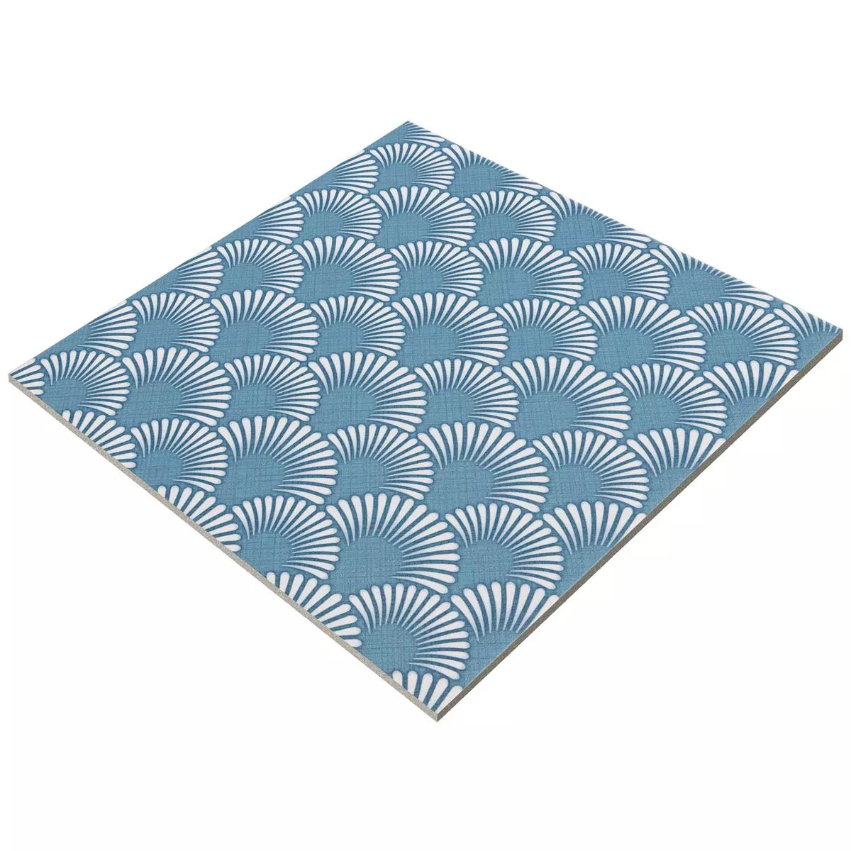 Pavimentos Aspecto De Cemento Wildflower Azul Decoración 18,5x18,5cm