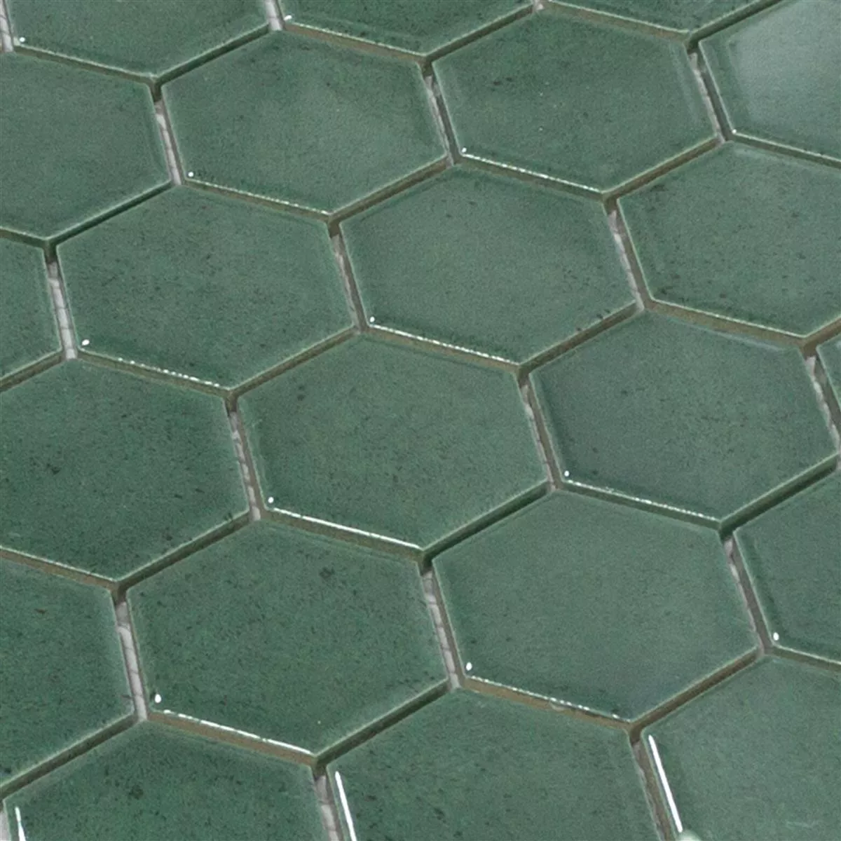 Cerámica Azulejos De Mosaico Eldertown Hexagonales Verde Oscuro