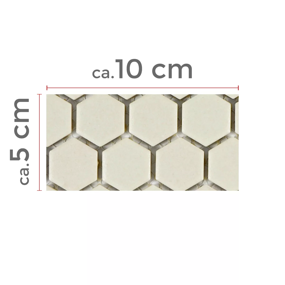 Muestra Cerámica Azulejos De Mosaico Hexagonales Zeinal No Esmaltado Beige Claro R10B