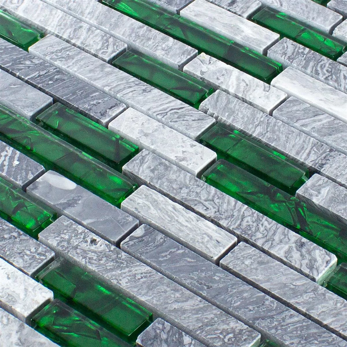 Vidrio Piedra Natural Mosaico Azulejos Sinop Gris Verde Brick