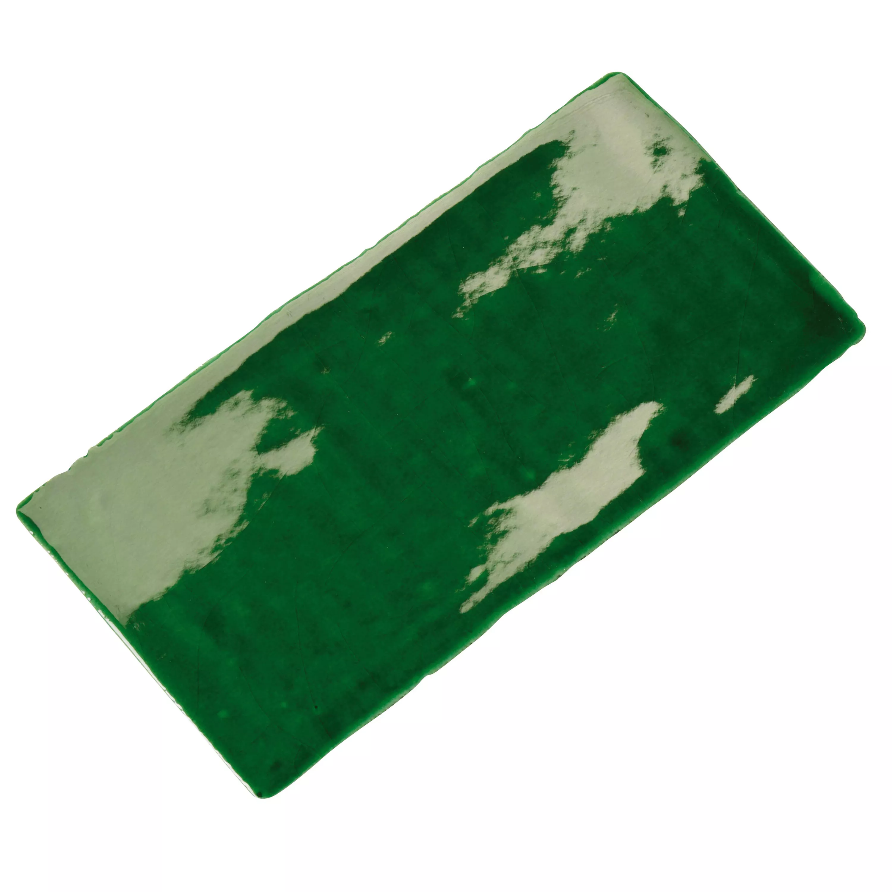 Muestra Revestimiento Algier Hecho A Mano 7,5x15cm Verde Esmeralda