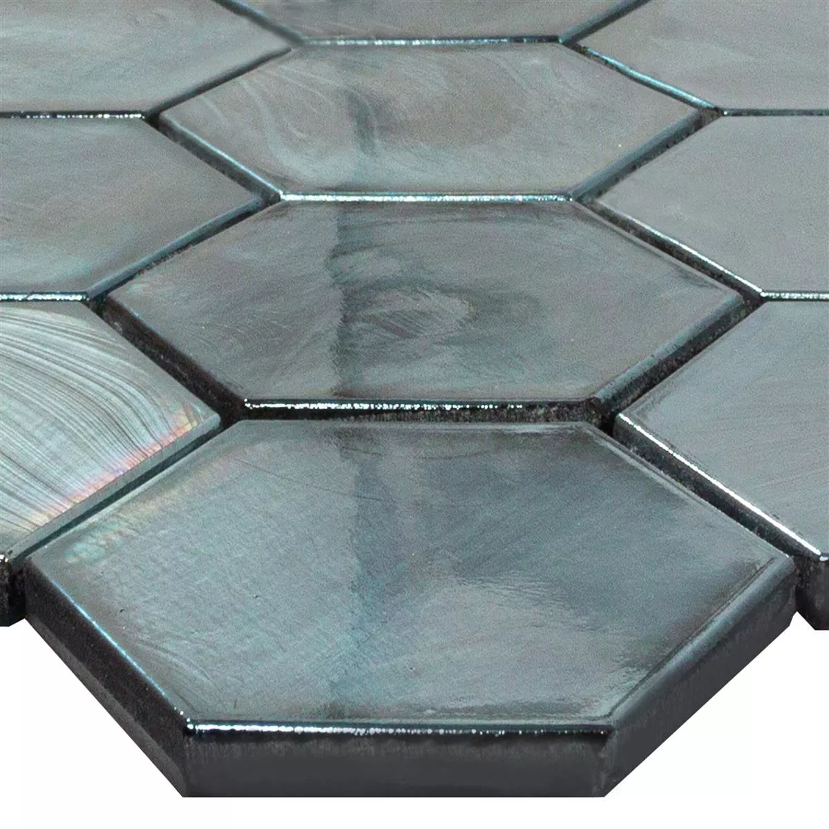 Mosaico de Cristal Azulejos Andalucia Hexagonales Negro Mosaico de Cristal Azulejos Andalucia Hexagonales Negro