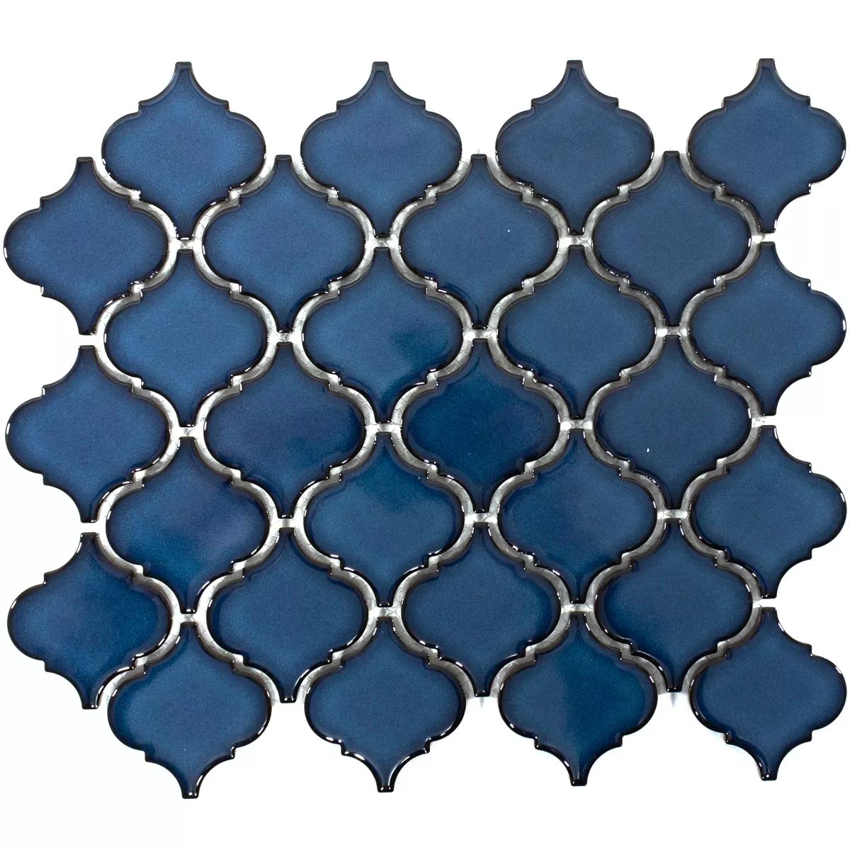 Muestra Cerámica Azulejos De Mosaico Asmara Arabesque Azul