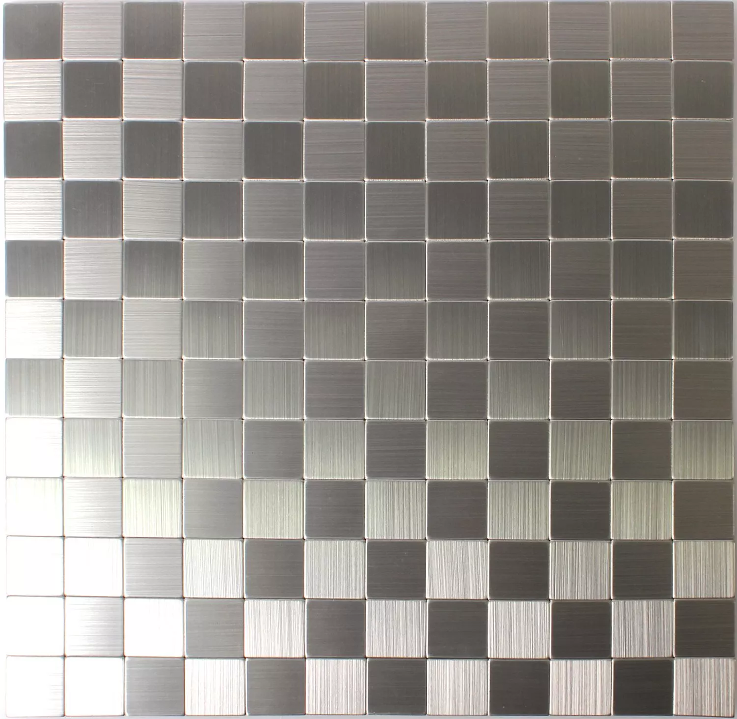 Azulejos De Mosaico Metal Autoadhesivo Mikros Plateado Cuadrado 25