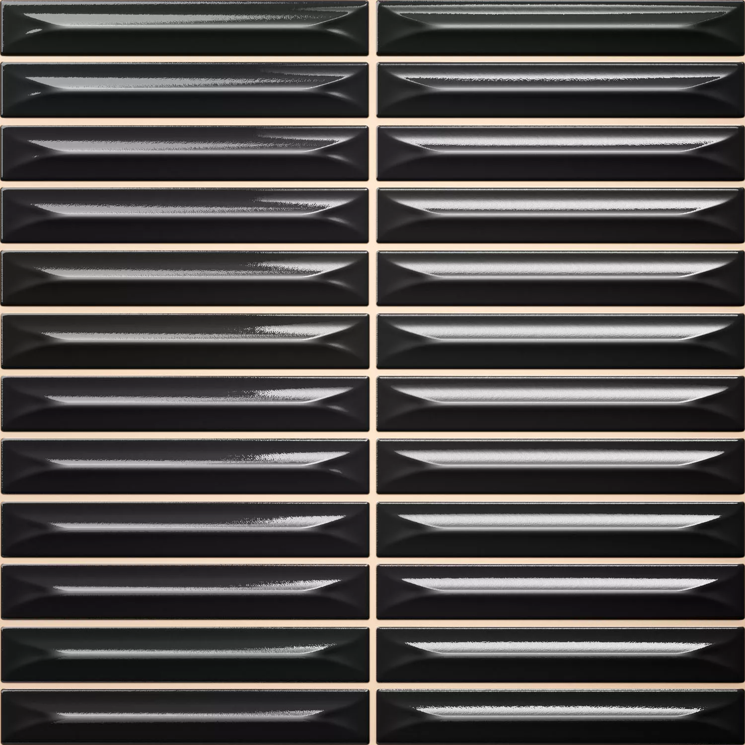 Bevel Negro Brillante Palillos 20x20 cm