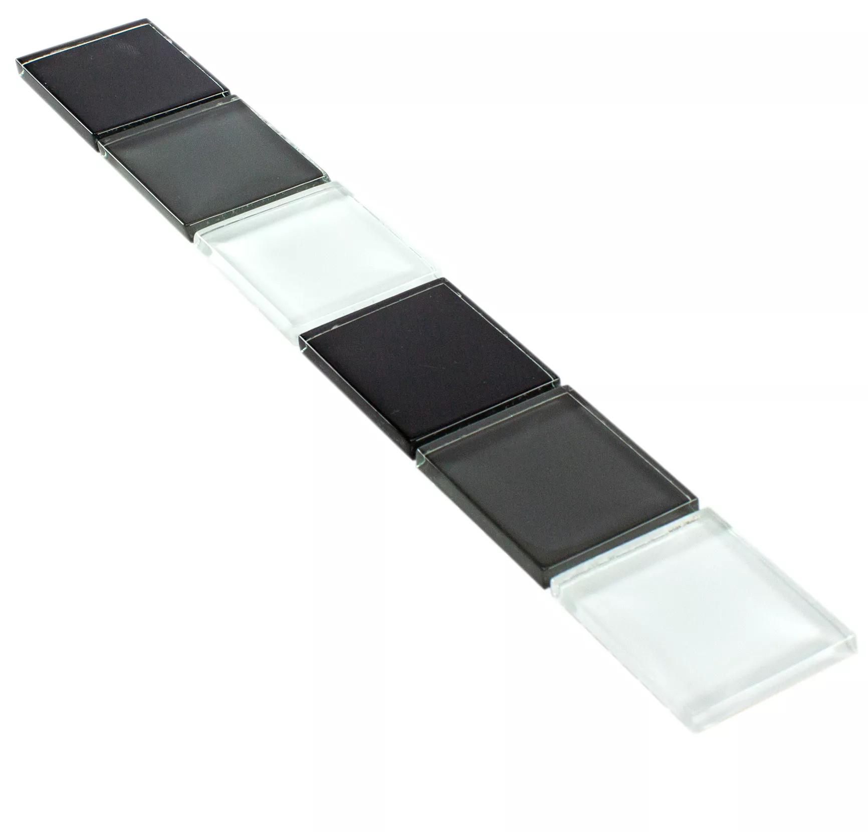 Azulejos De Cristal Borde Exira Negro Blanco Gris