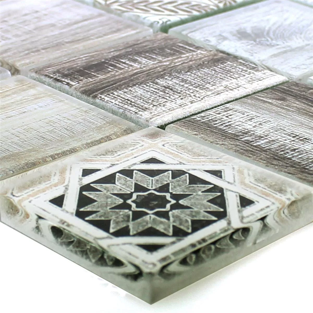 Mosaico De Cristal Azulejos Aspecto De Madera Makarska Beige
