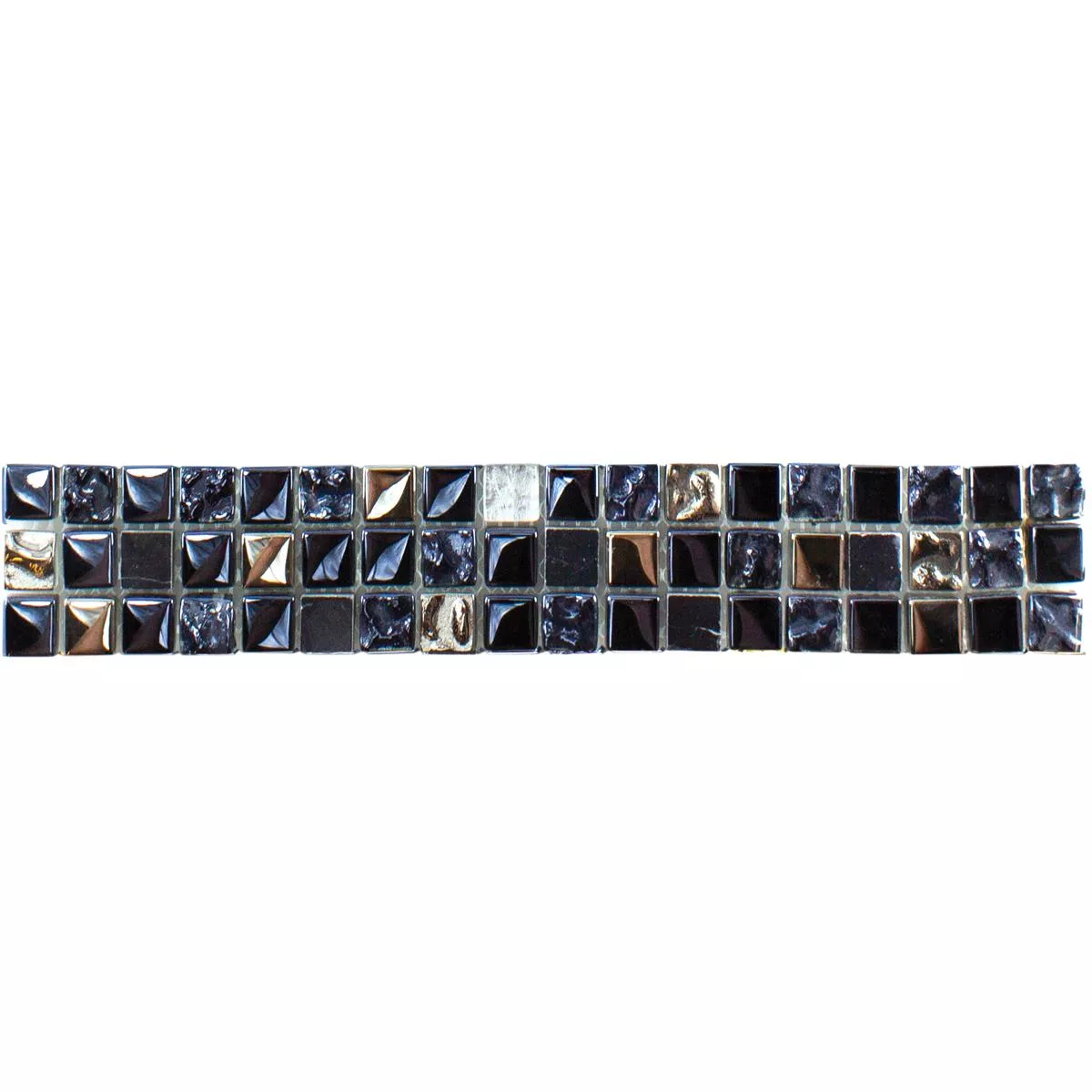 Cristal Piedra Natural Bordes De Azulejos Marco Negro Plateado