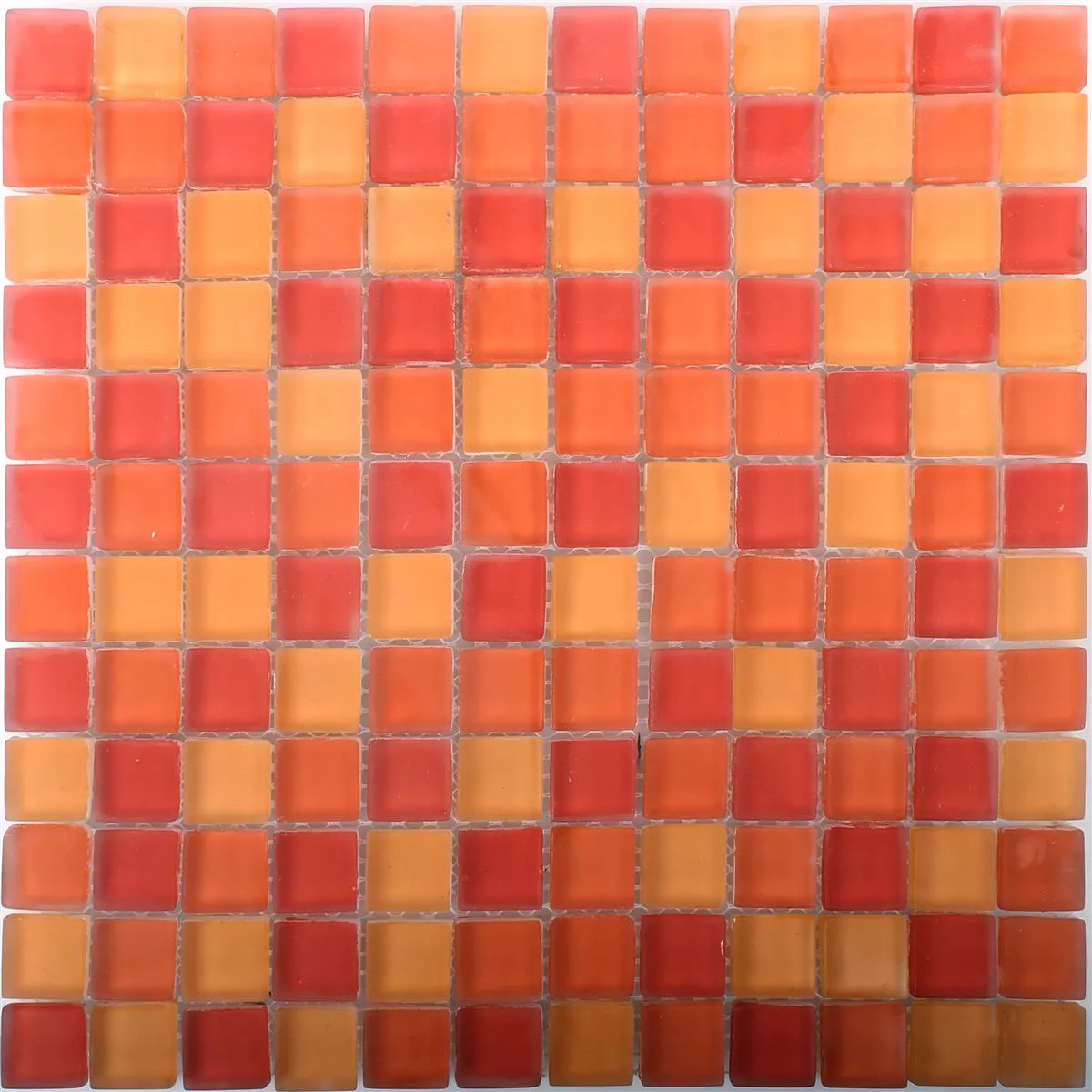Mosaico De Cristal Azulejos Blossom Rojo Naranja Mezcla Mate