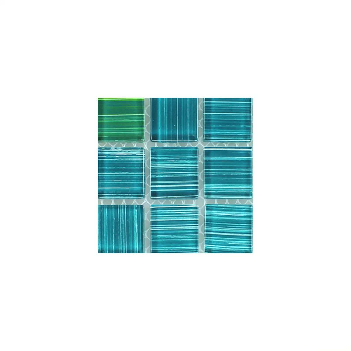 Muestra Azulejos De Mosaico Rayado Cristal Verde Mezcla